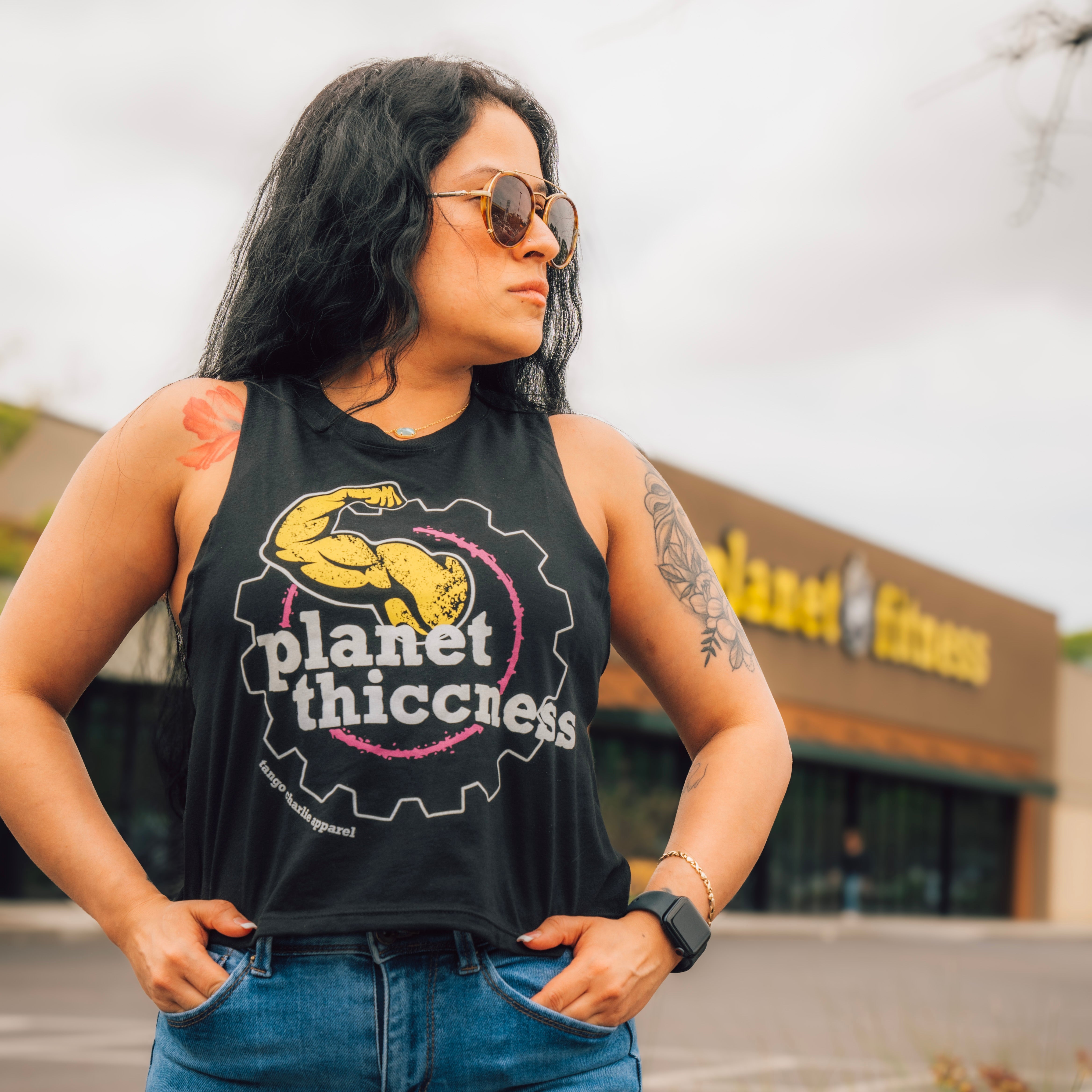 Planet Thiccness - Women’s Crop Muscle Tank