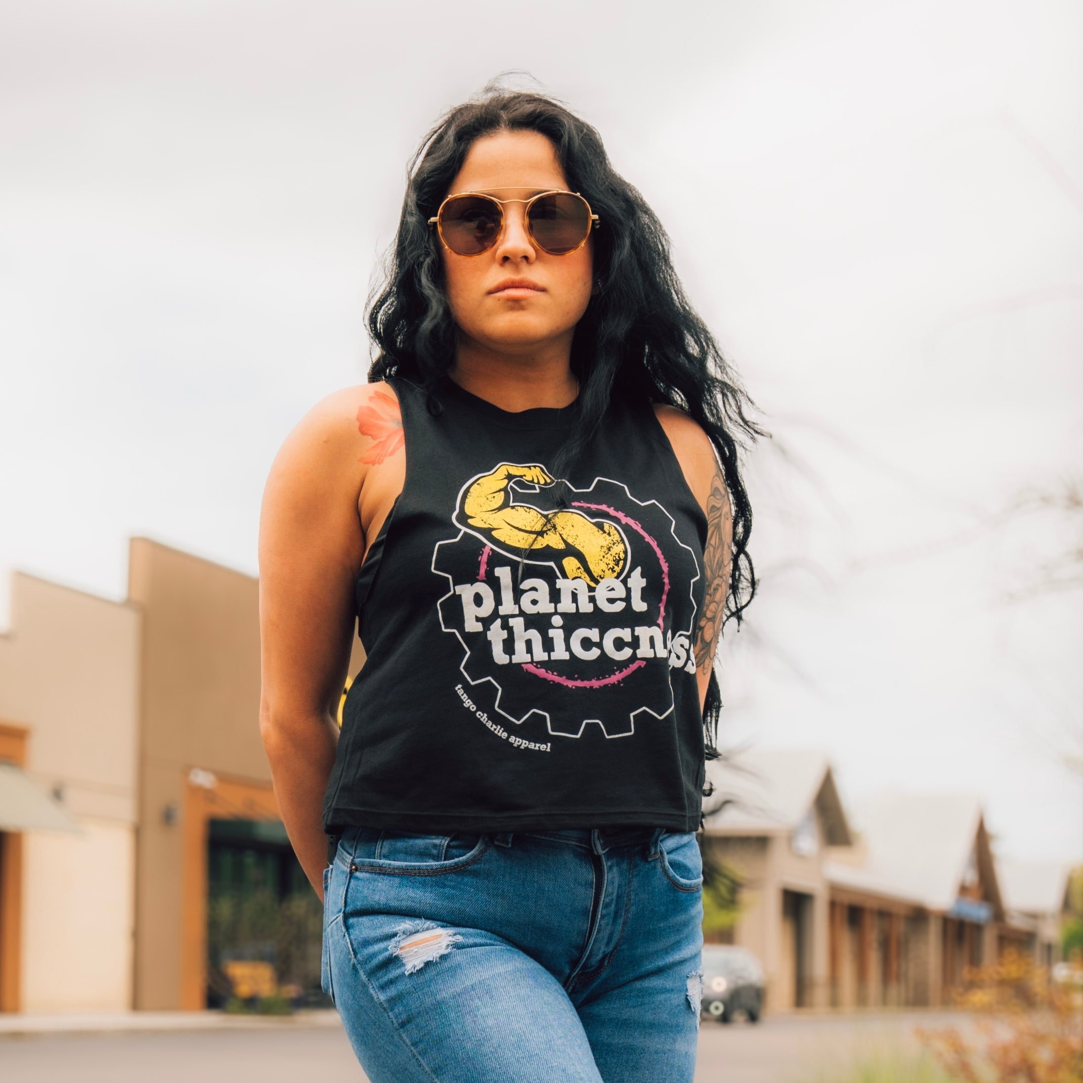 Planet Thiccness - Women’s Crop Muscle Tank