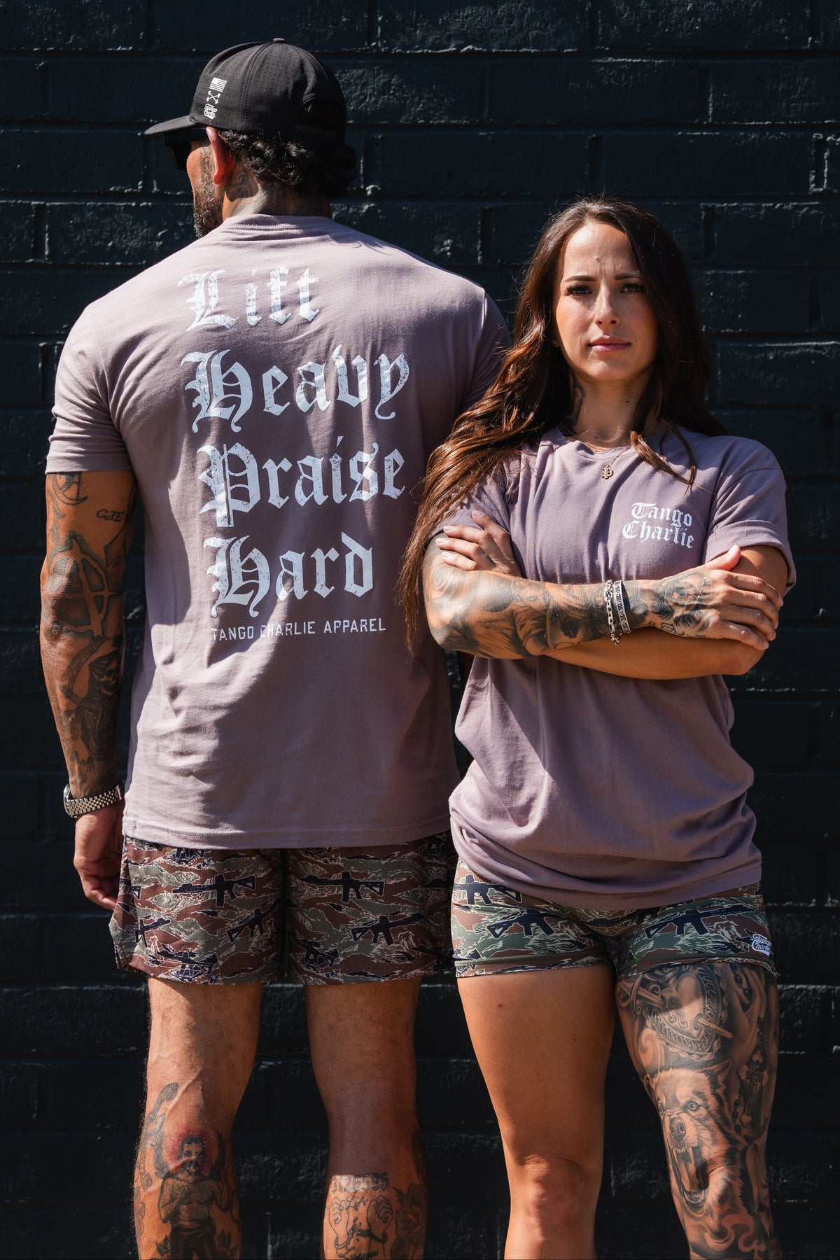 Lift Heavy. Praise Hard. Shiitake Tee