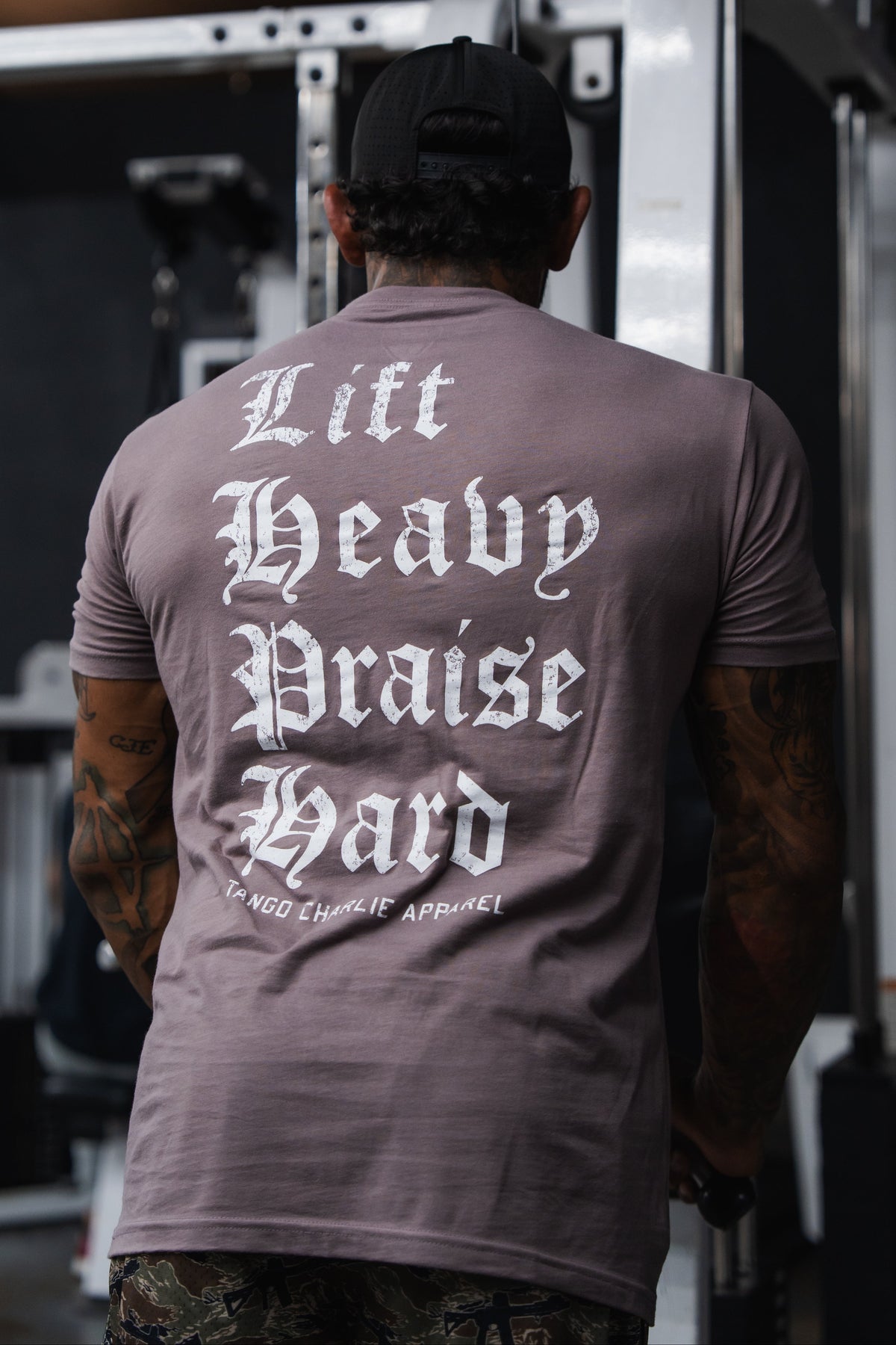 Lift Heavy. Praise Hard. Shiitake Tee