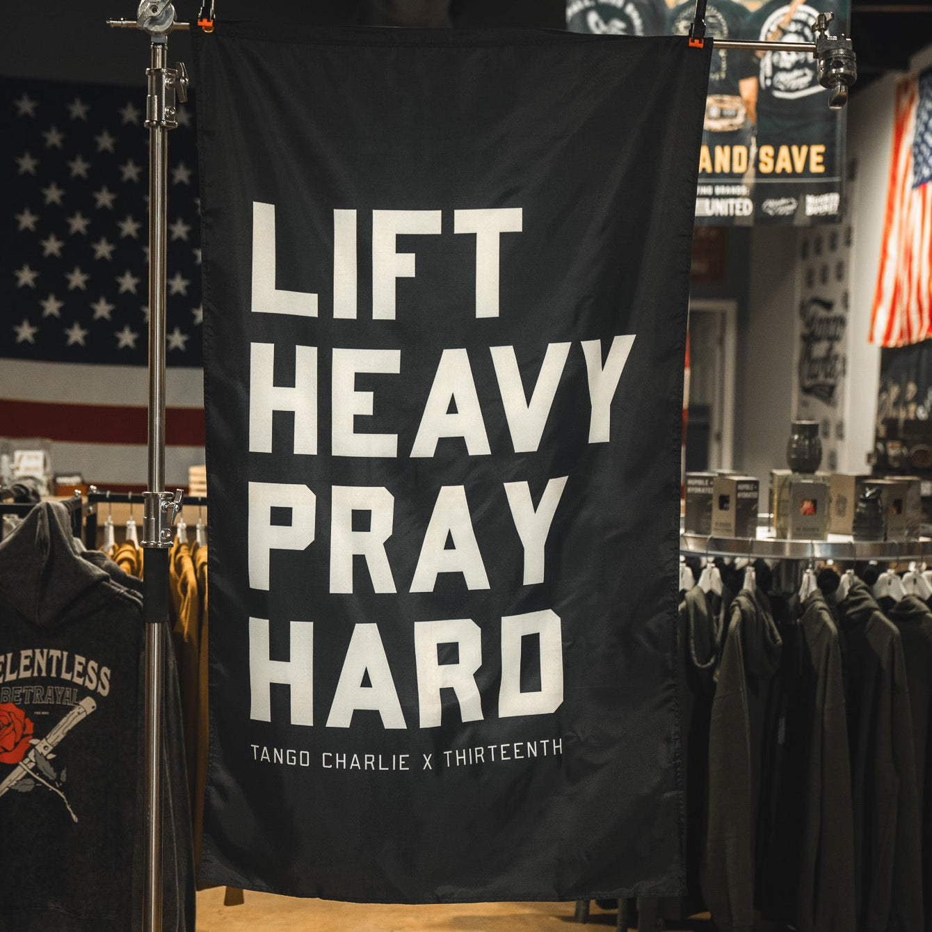 Lift heavy. Pray hard. - Black Flag