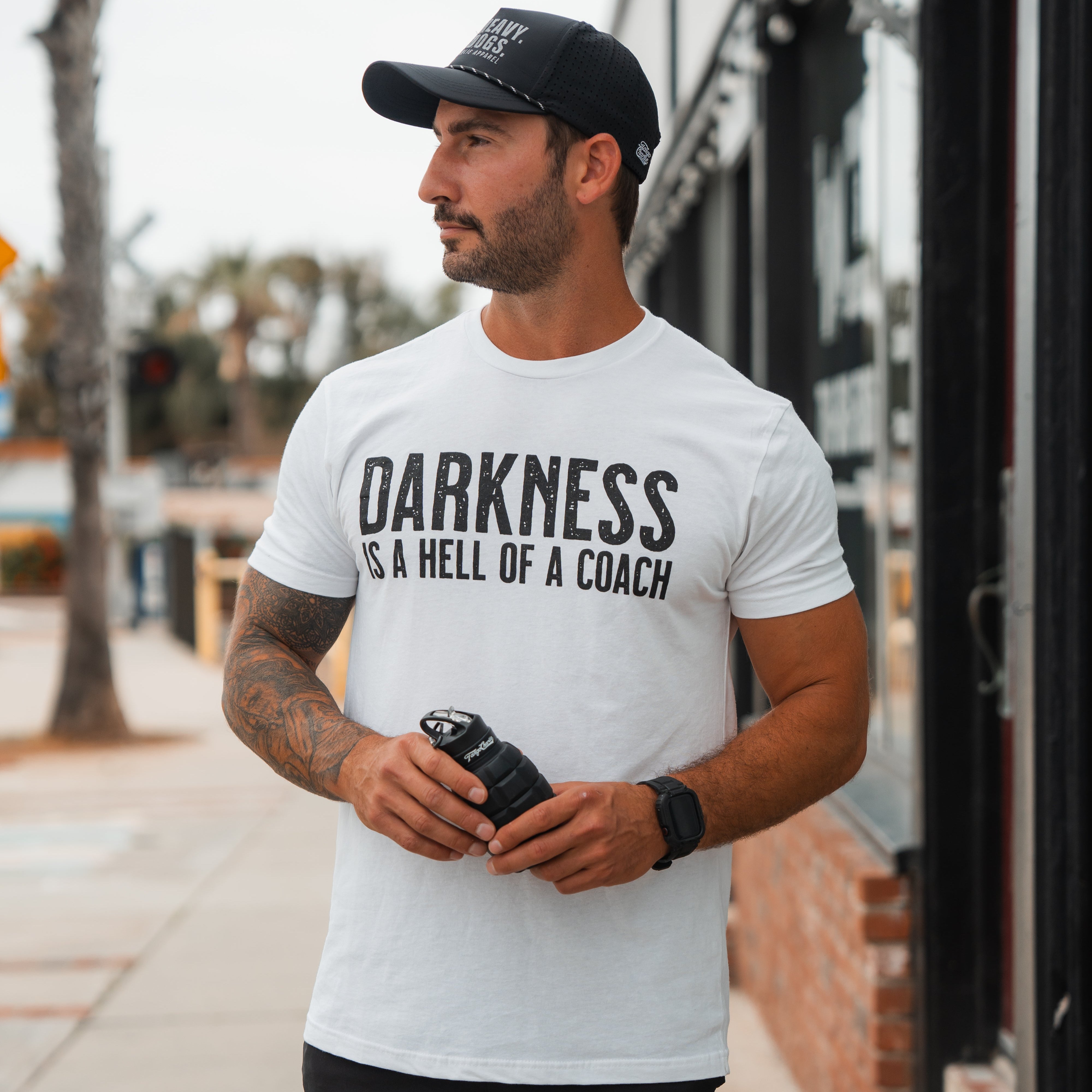 Darkness is a HELL of a Coach - White Edition Tee