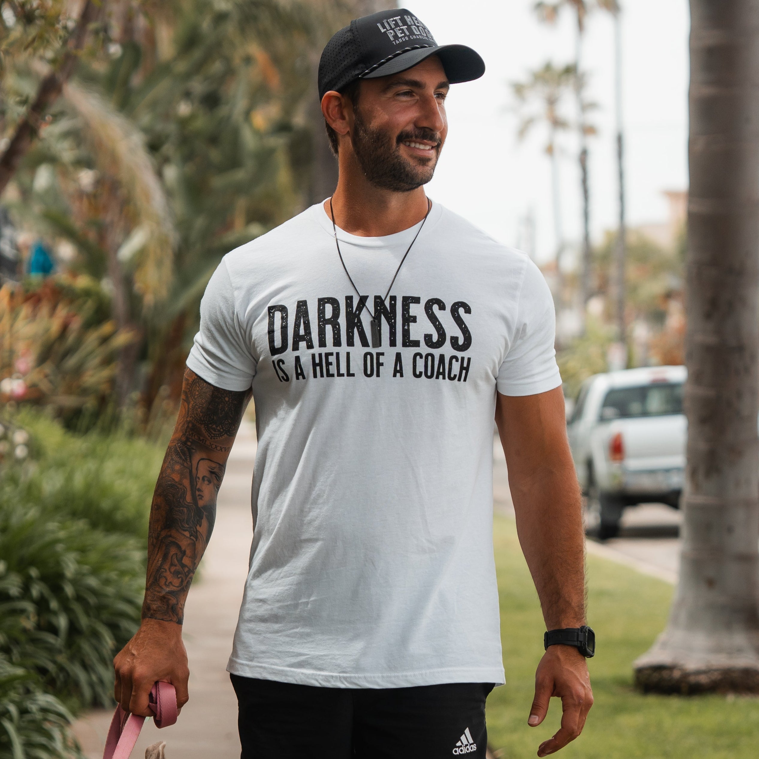 Darkness is a HELL of a Coach - White Edition Tee