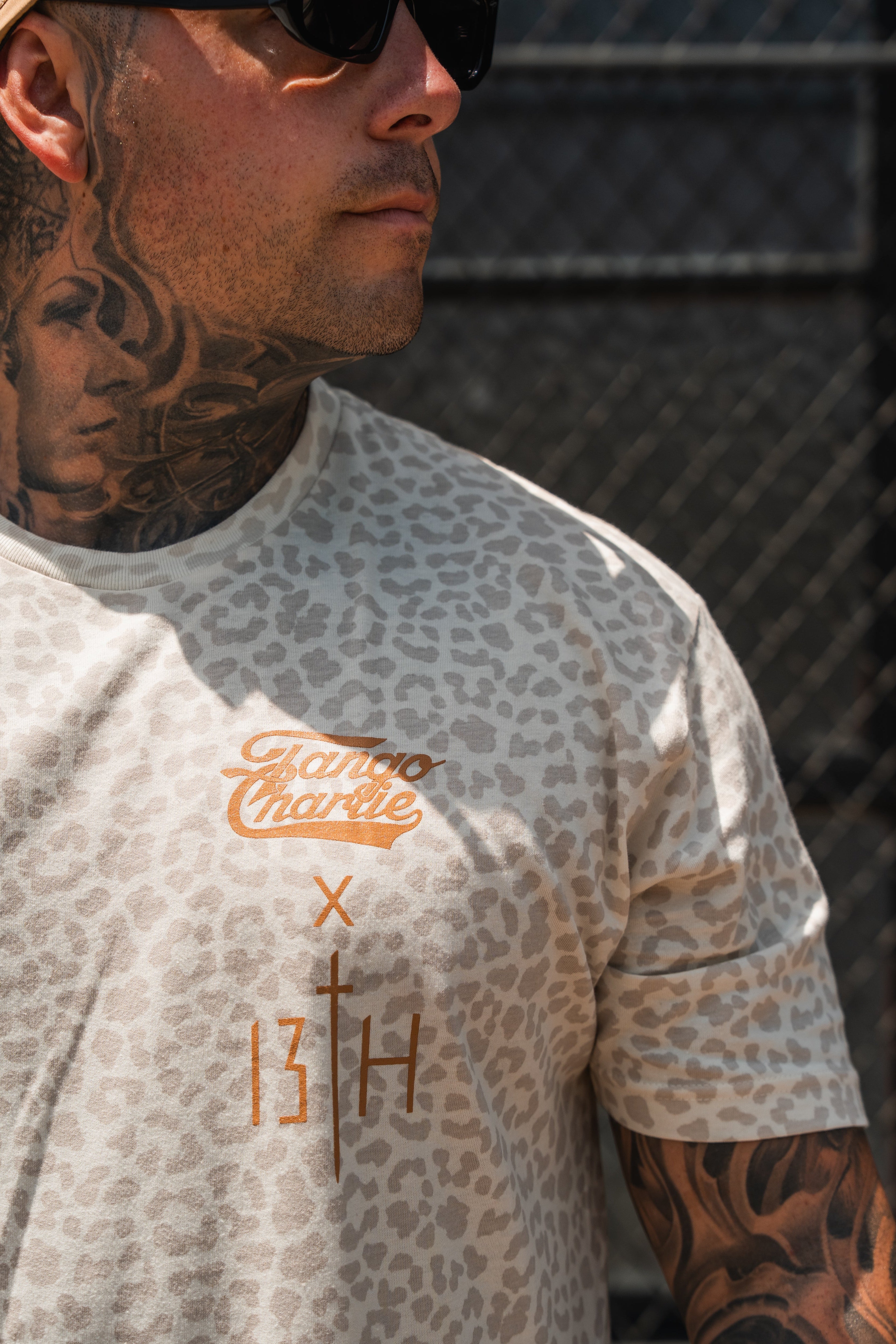 Lift Heavy. Pray Hard. Cream Leopard - Tee