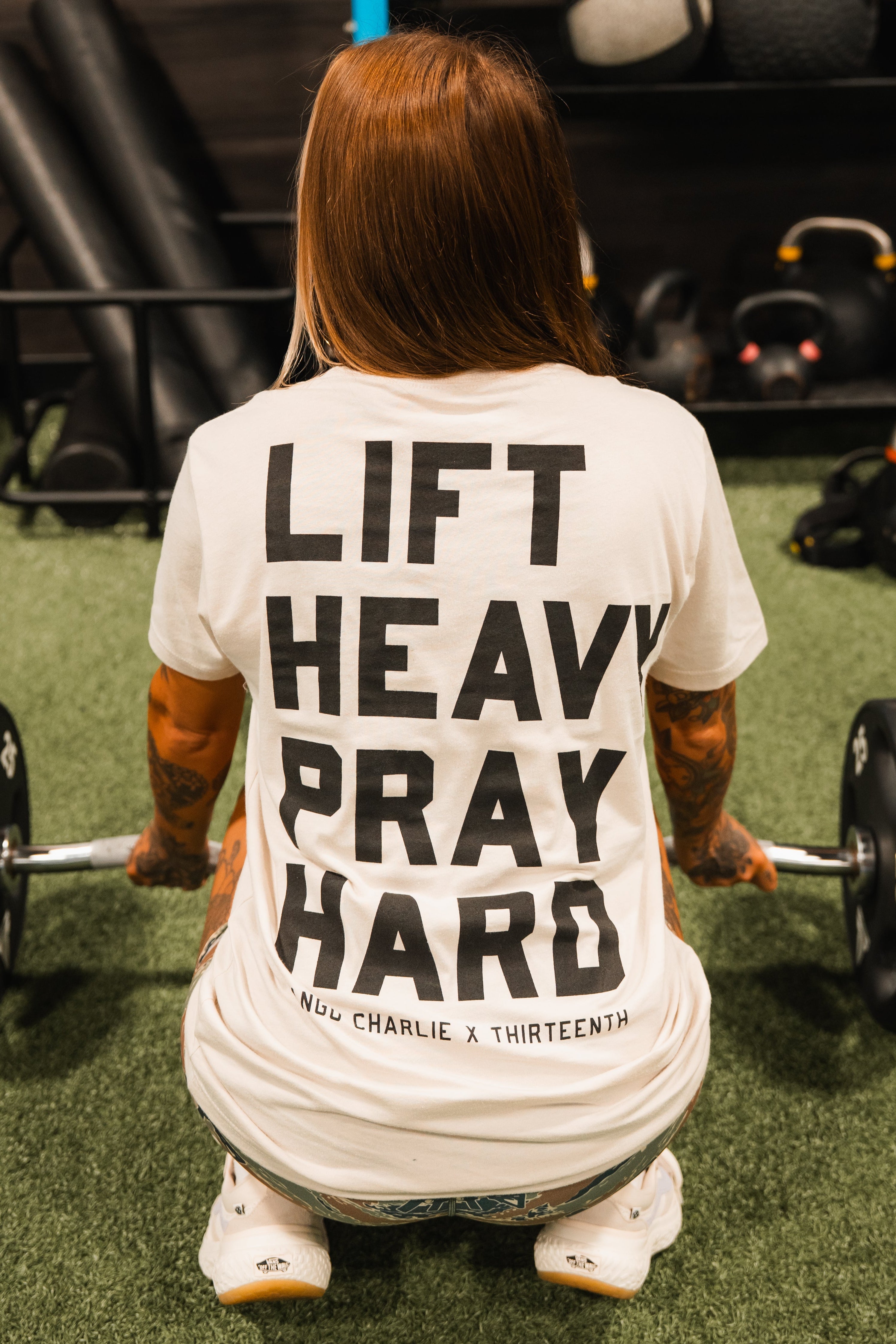 Lift Heavy. Pray Hard. - Tee