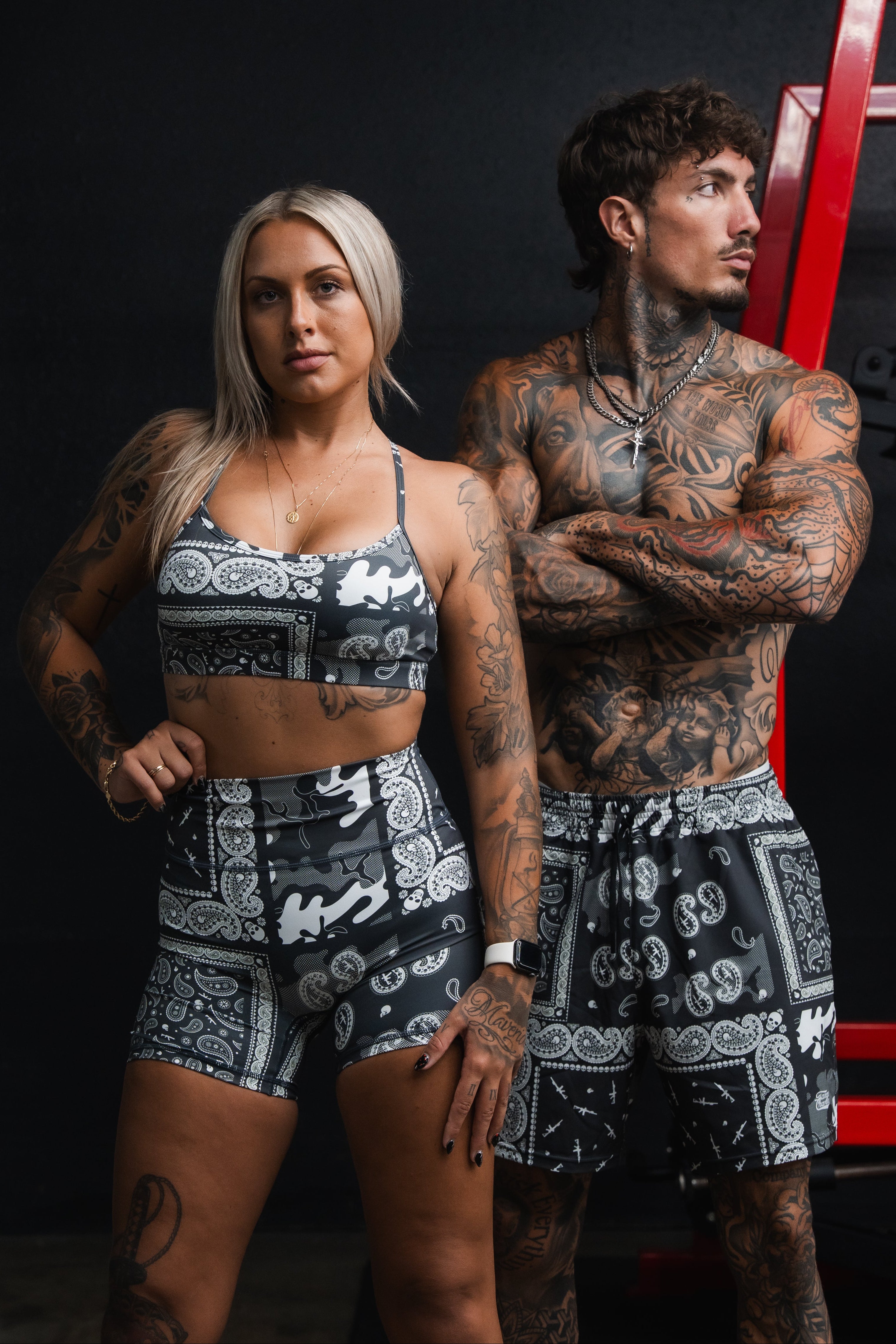 Women's High-Waisted Seamless Front Compression Training Shorts | Pew Pew Paisley