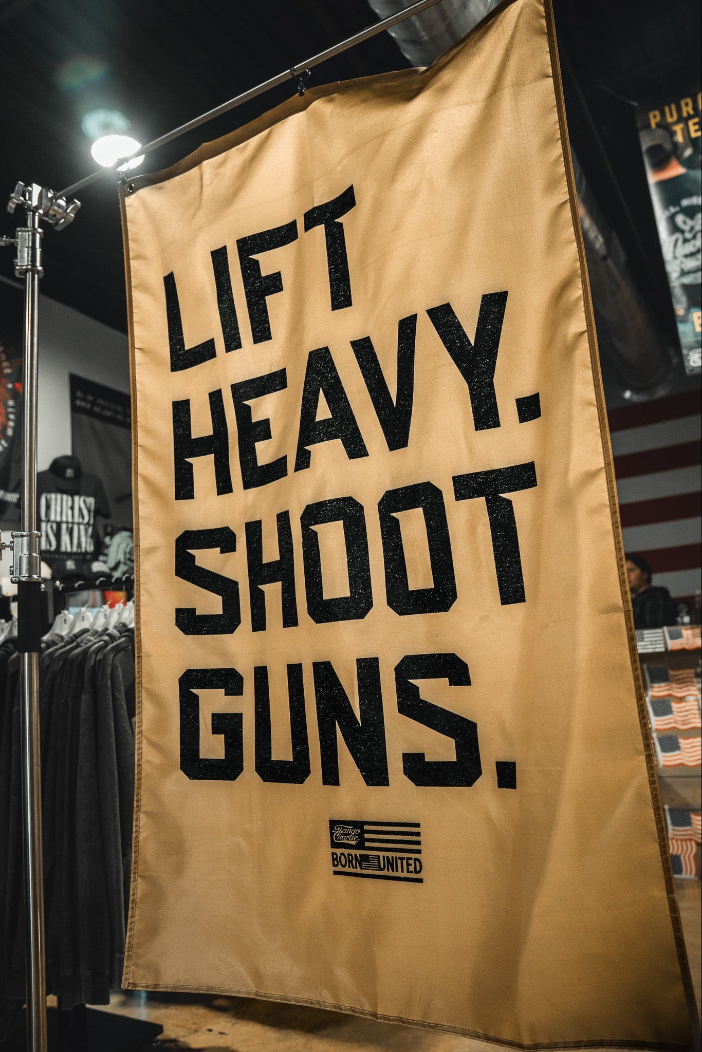 Lift heavy. Shoot Guns. - Flag