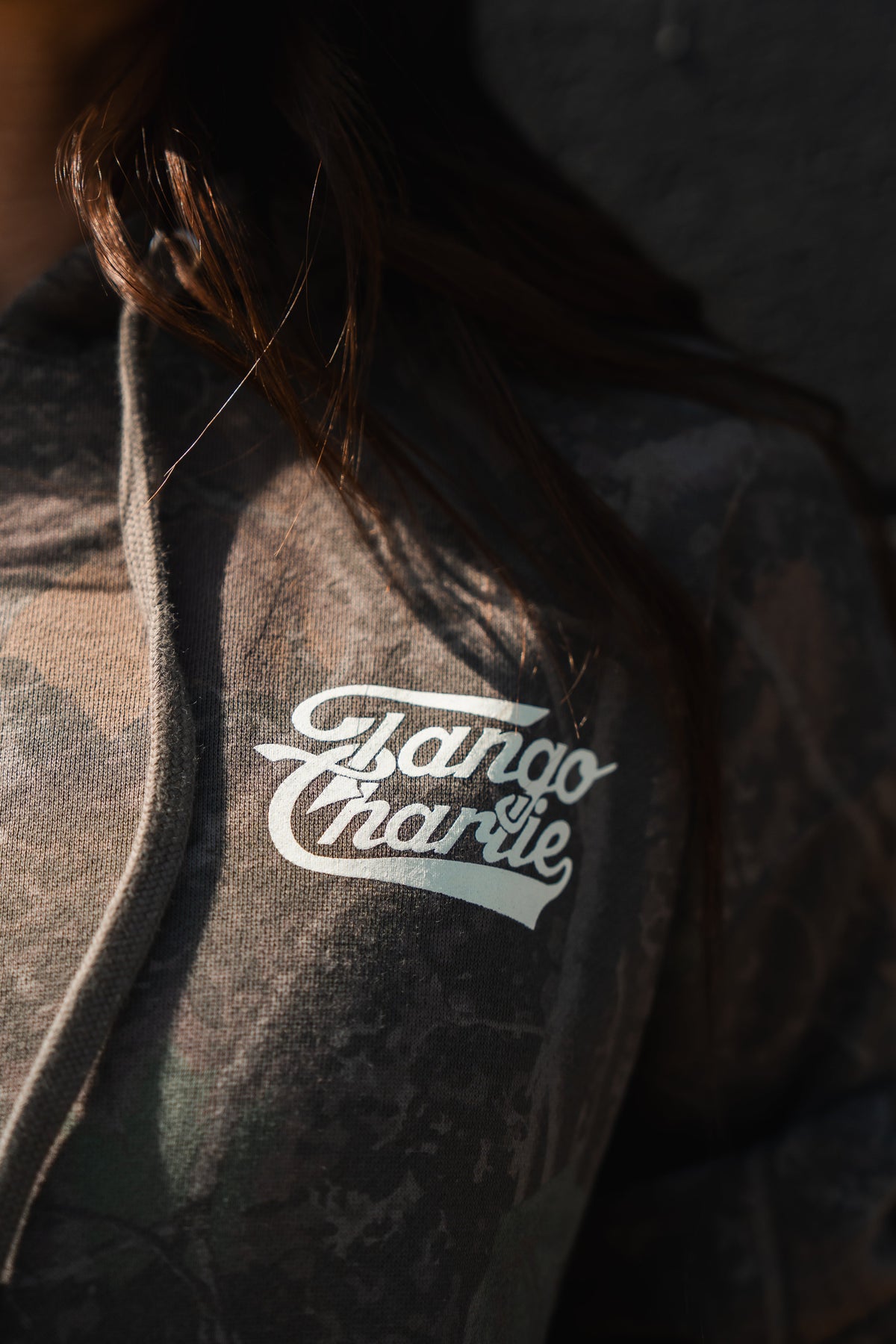 Lift Heavy. Trust God. - Premium Darkwood Camo Hoodie