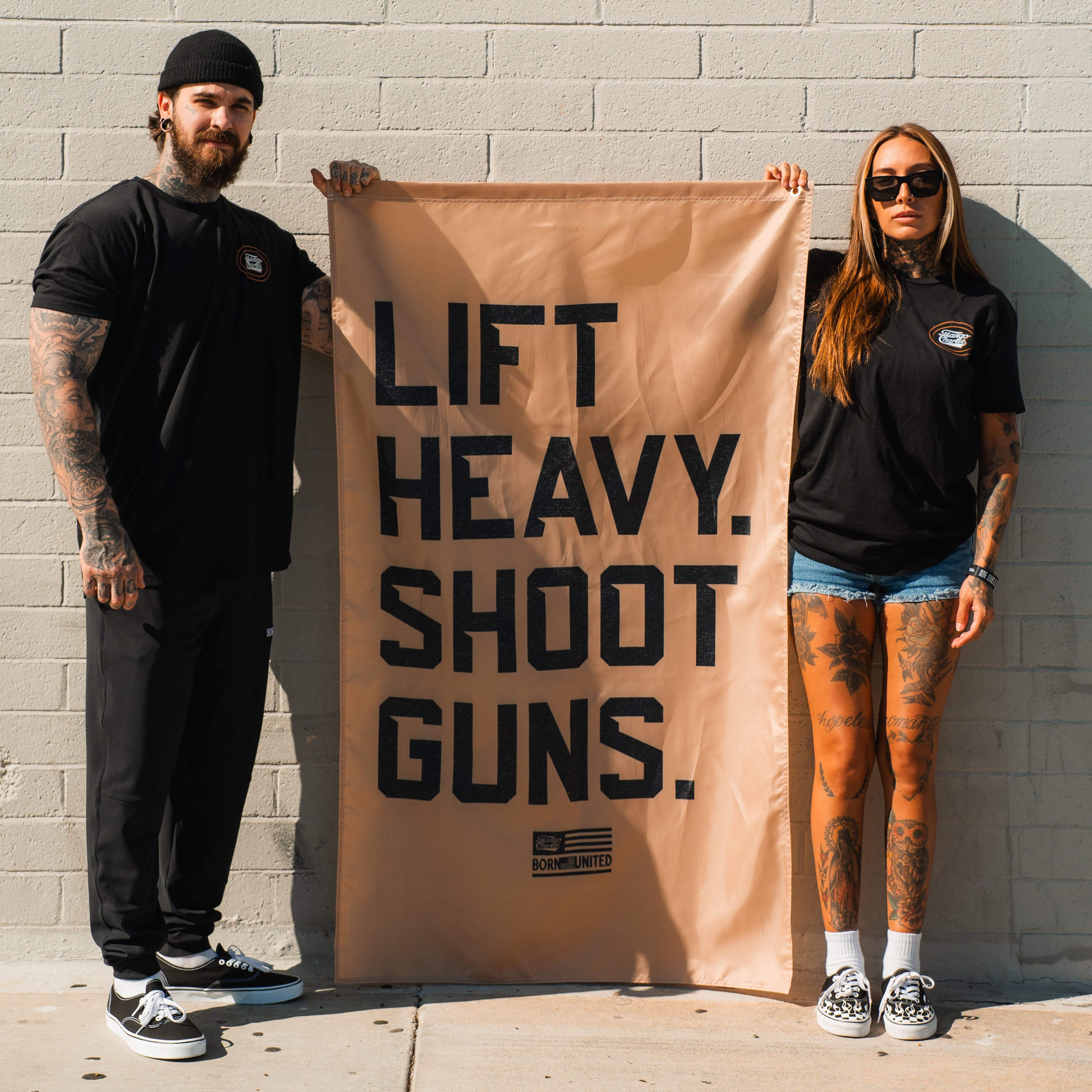 Lift heavy. Shoot Guns. - Flag