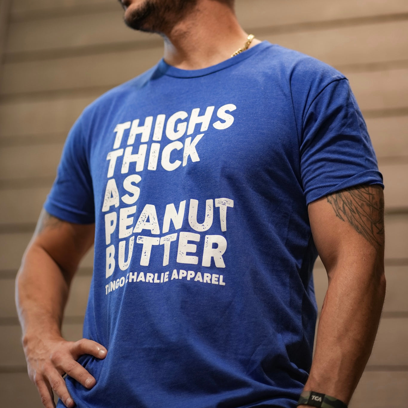 "Thighs Thick as Peanut Butter" - Men's Tee