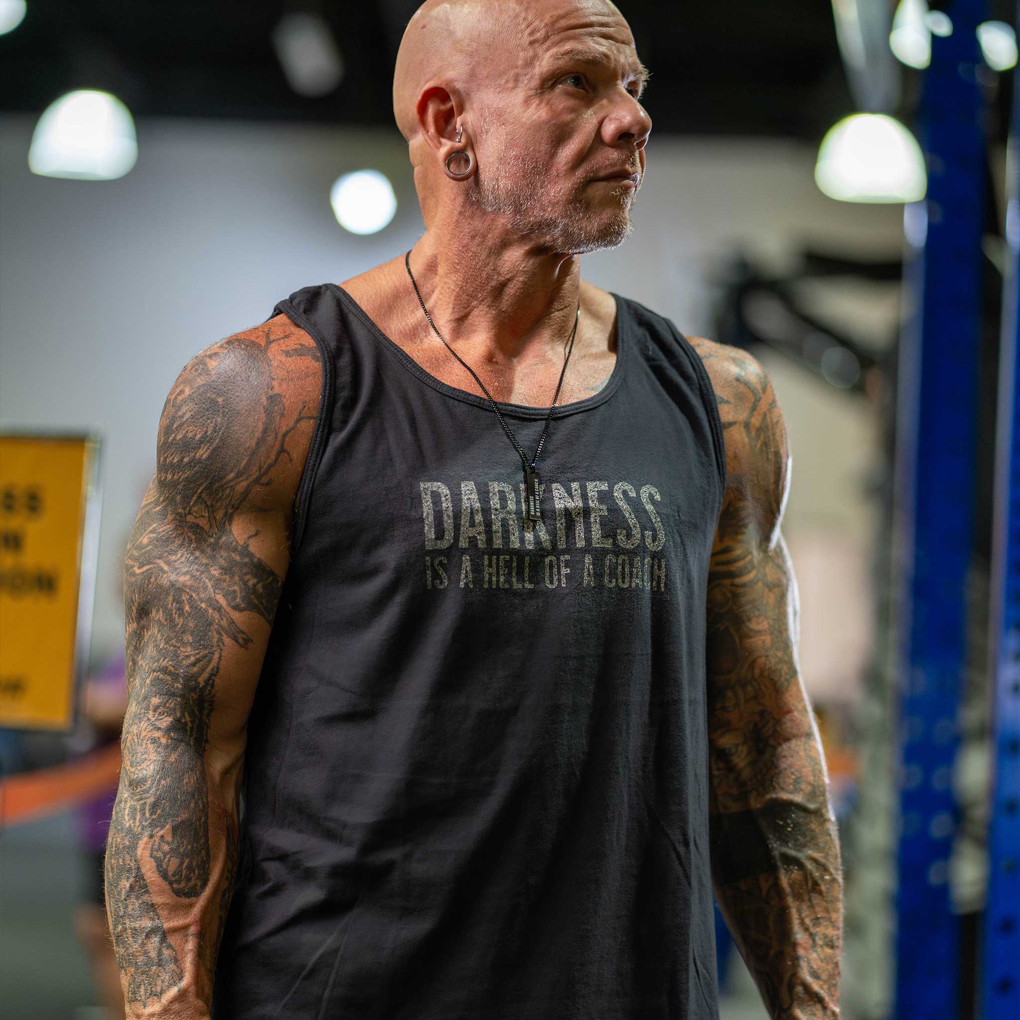 Darkness is a HELL of a Coach - Men’s Muscle Tank