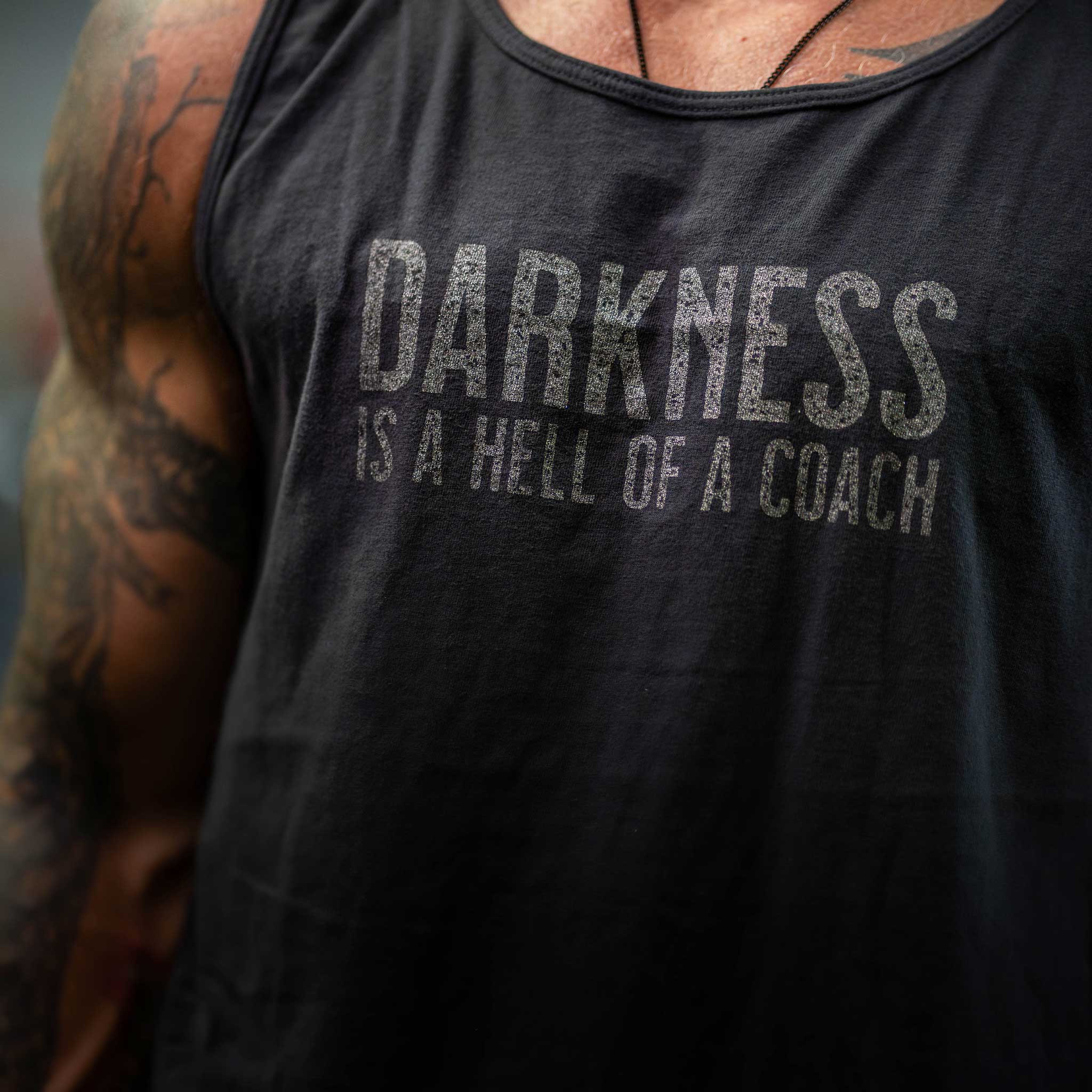 Darkness is a HELL of a Coach - Men’s Muscle Tank