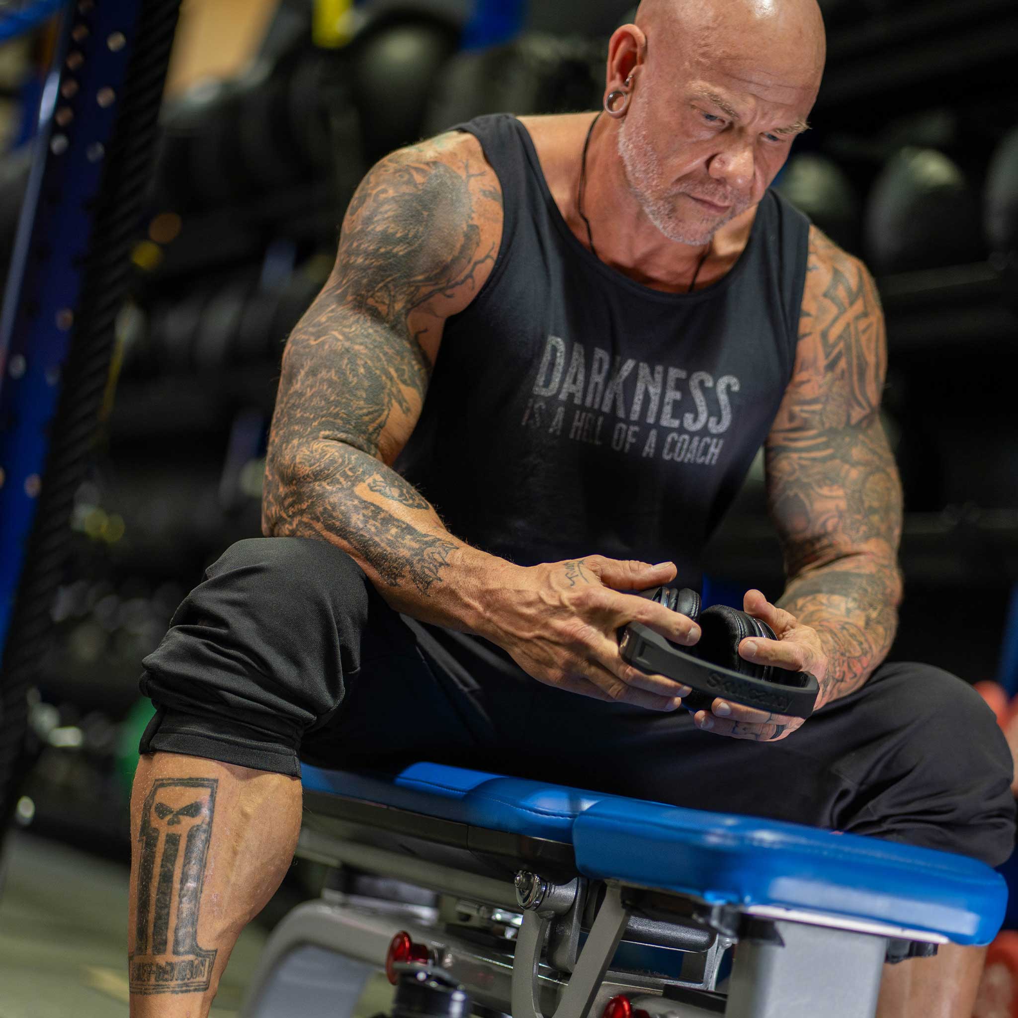 Darkness is a HELL of a Coach - Men’s Muscle Tank