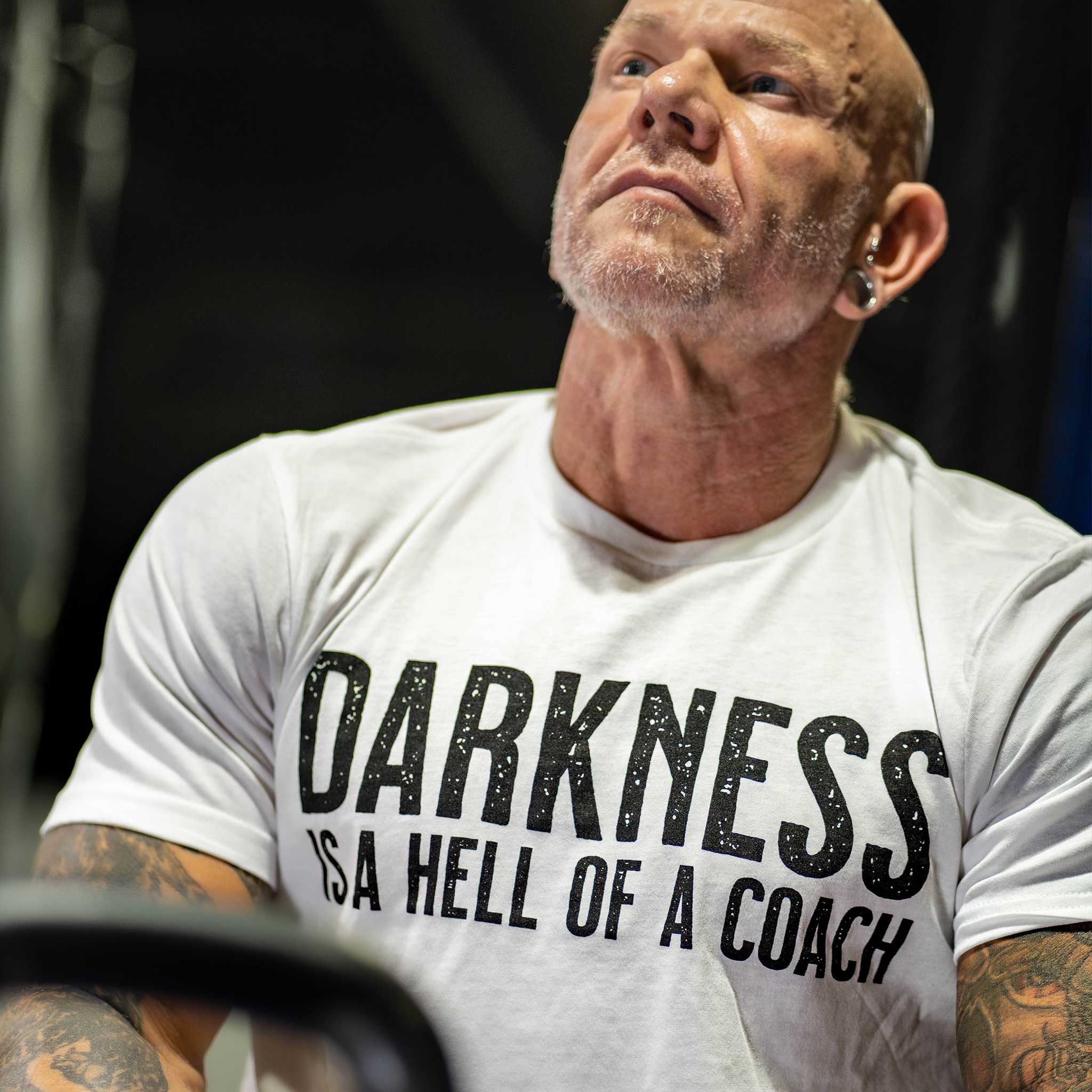 Darkness is a HELL of a Coach - White Edition Tee