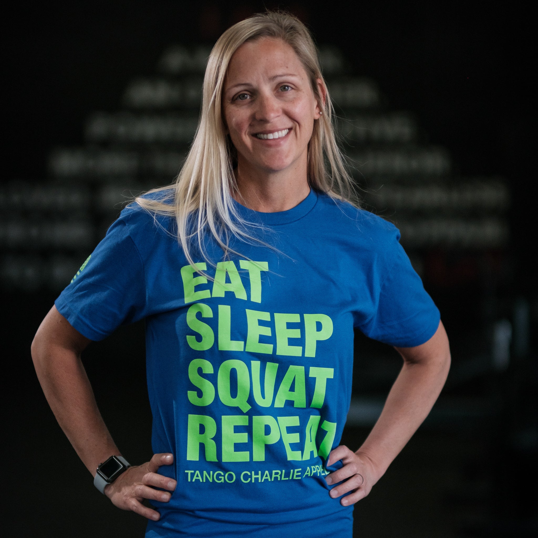 Eat Sleep Squat Repeat - Royal Tee