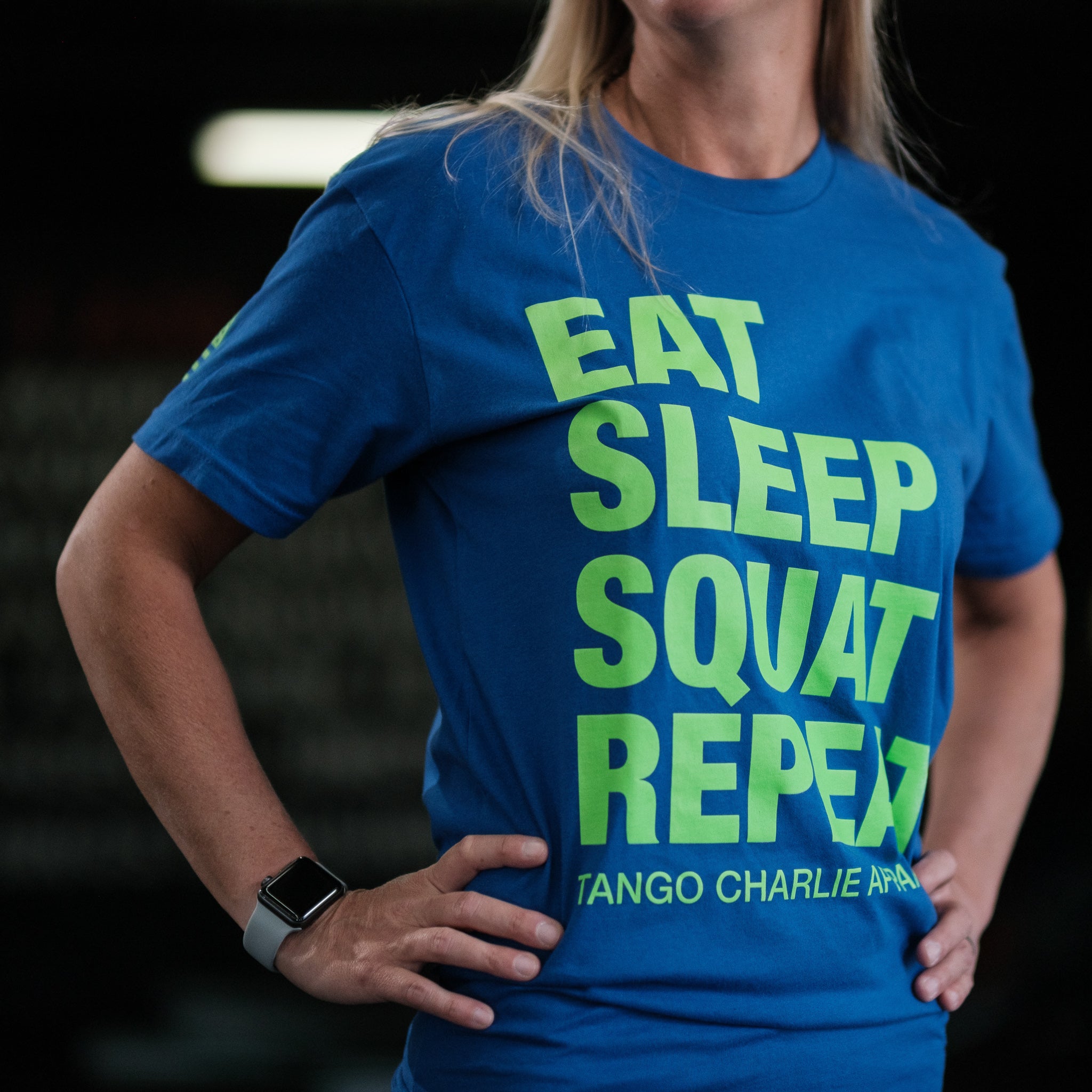 Eat Sleep Squat Repeat - Royal Tee