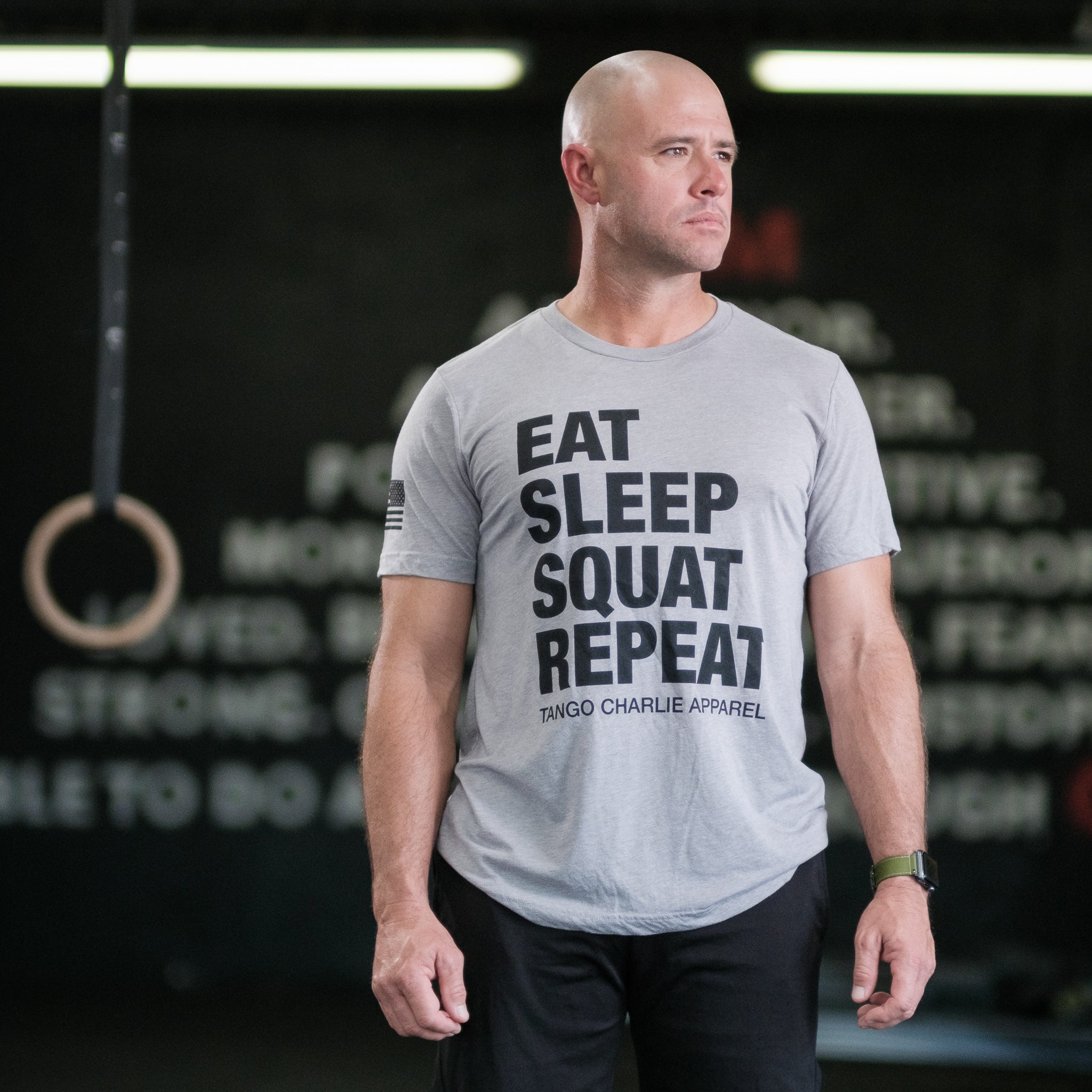 Eat. Sleep. Squat. Repeat. - Gray Tee