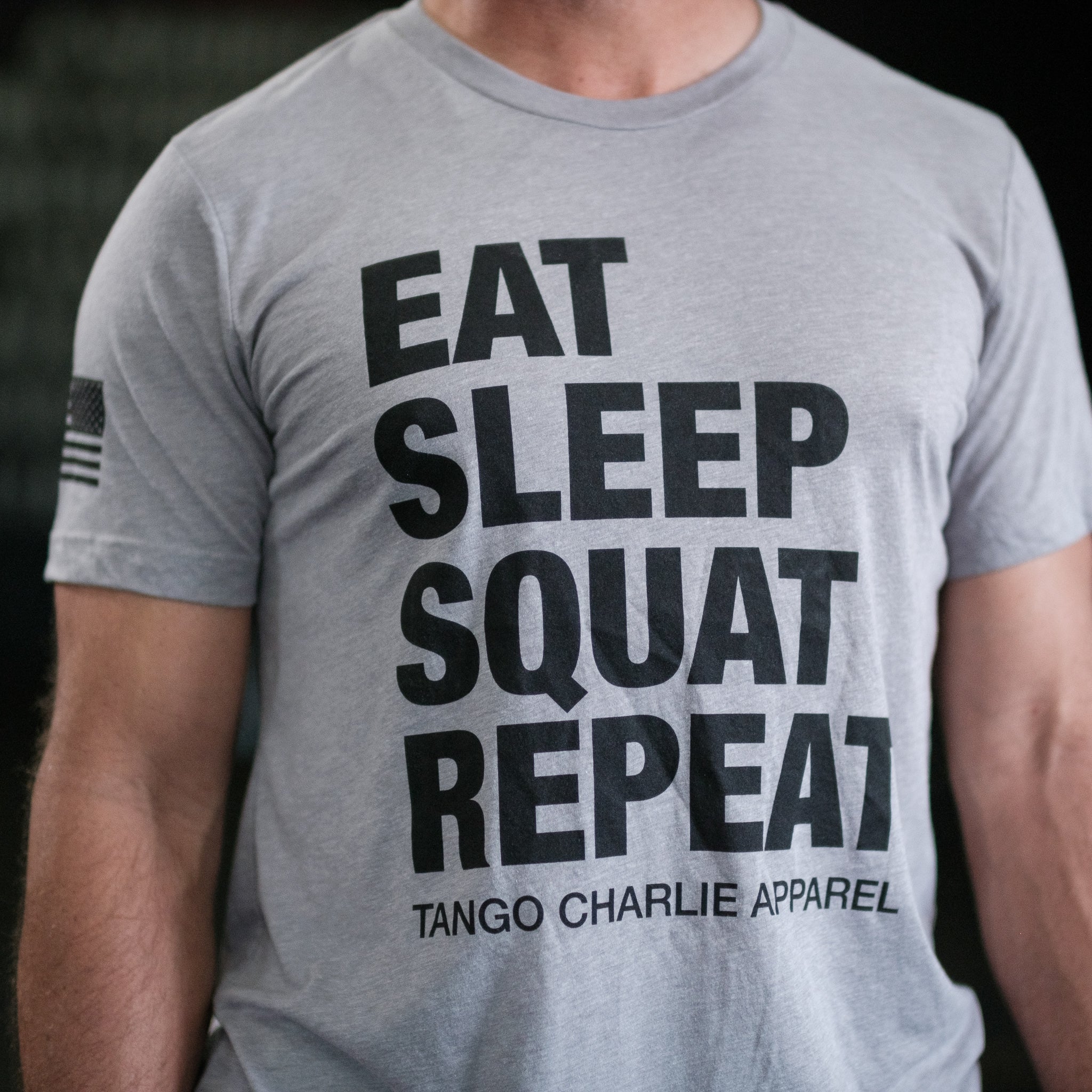 Eat. Sleep. Squat. Repeat. - Gray Tee