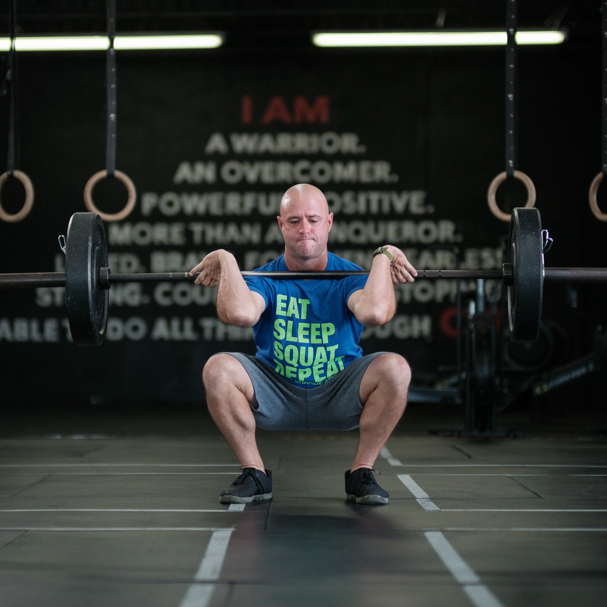 Eat Sleep Squat Repeat - Royal Tee