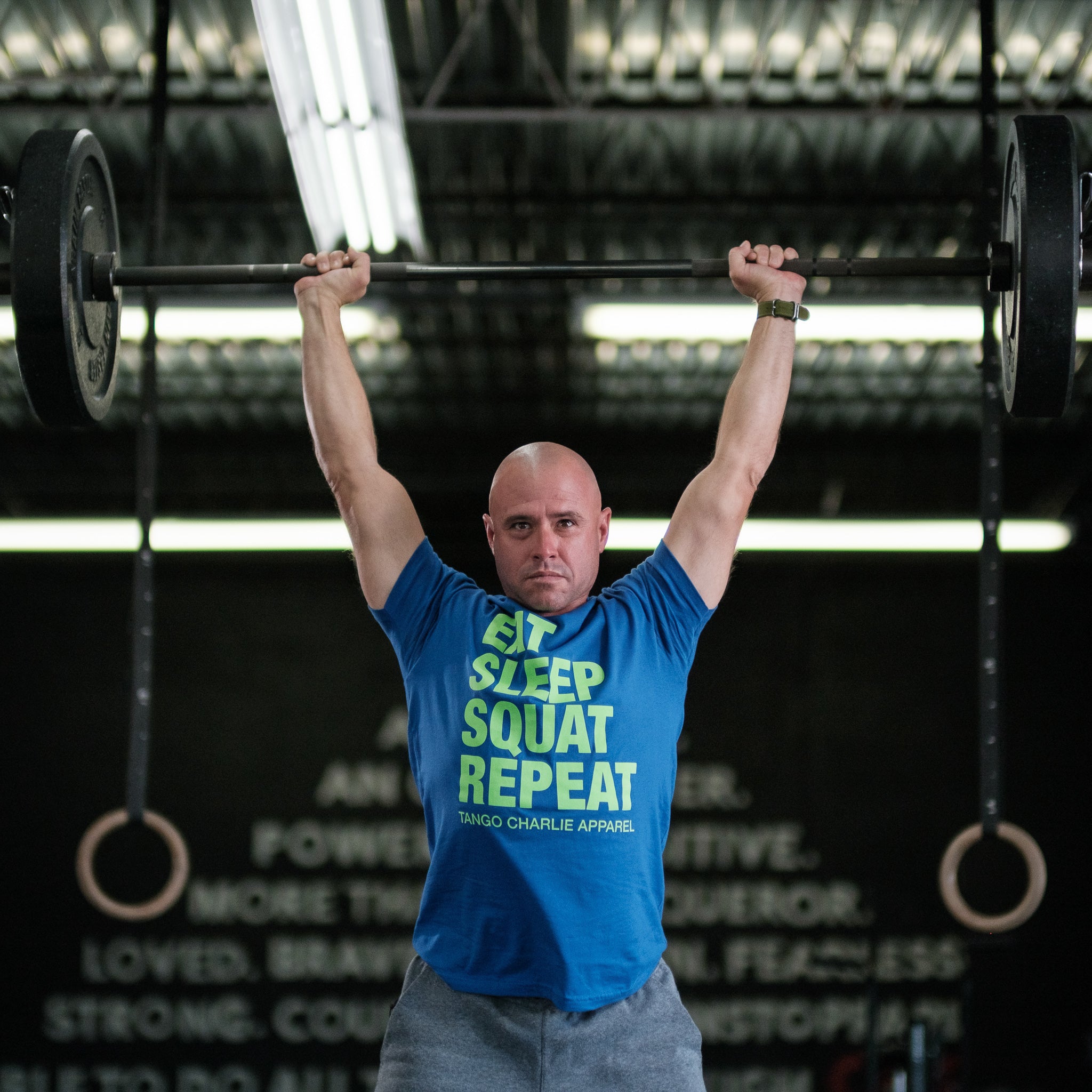 Eat Sleep Squat Repeat - Royal Tee