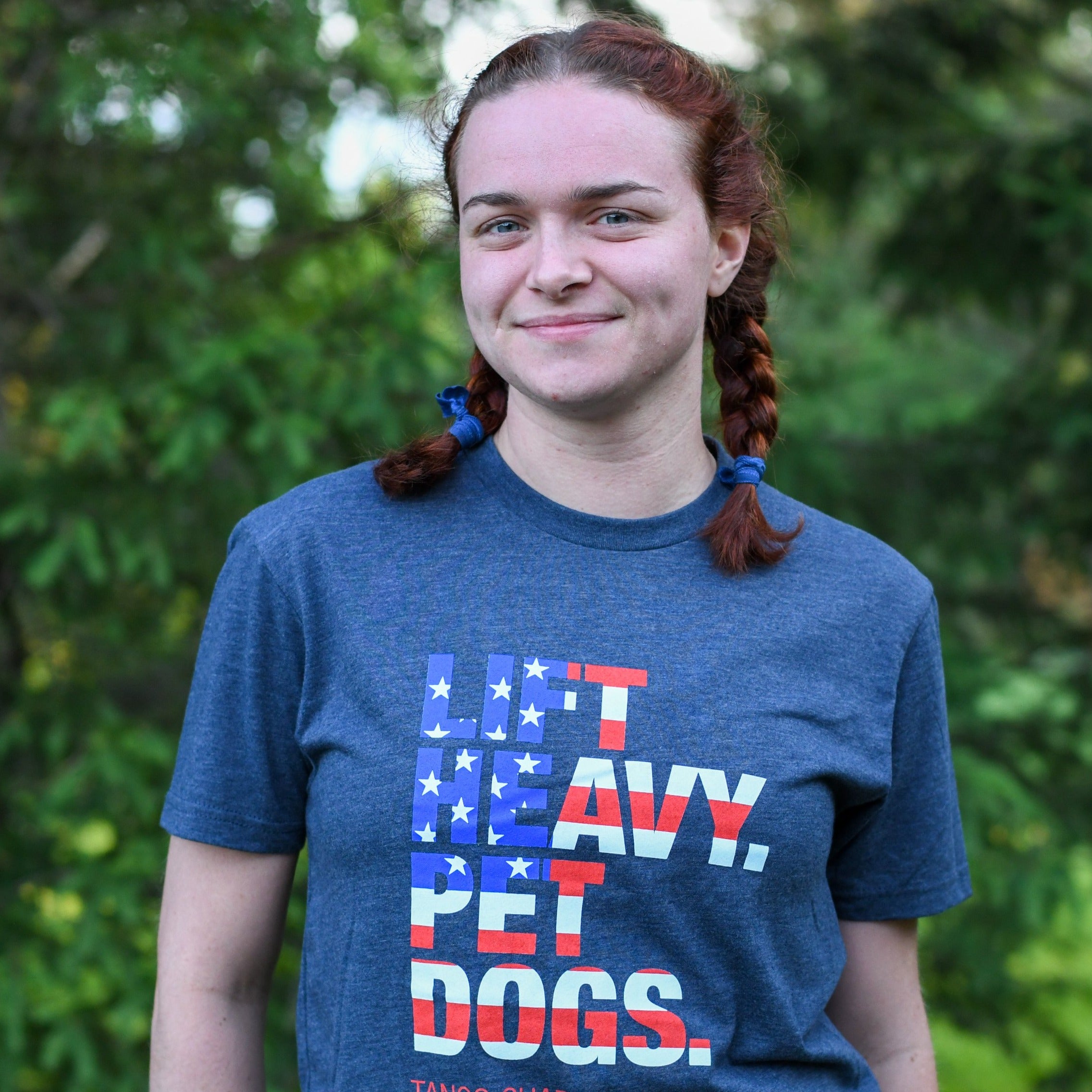Stars & Stripes Lift Heavy. Pet Dogs - Tee