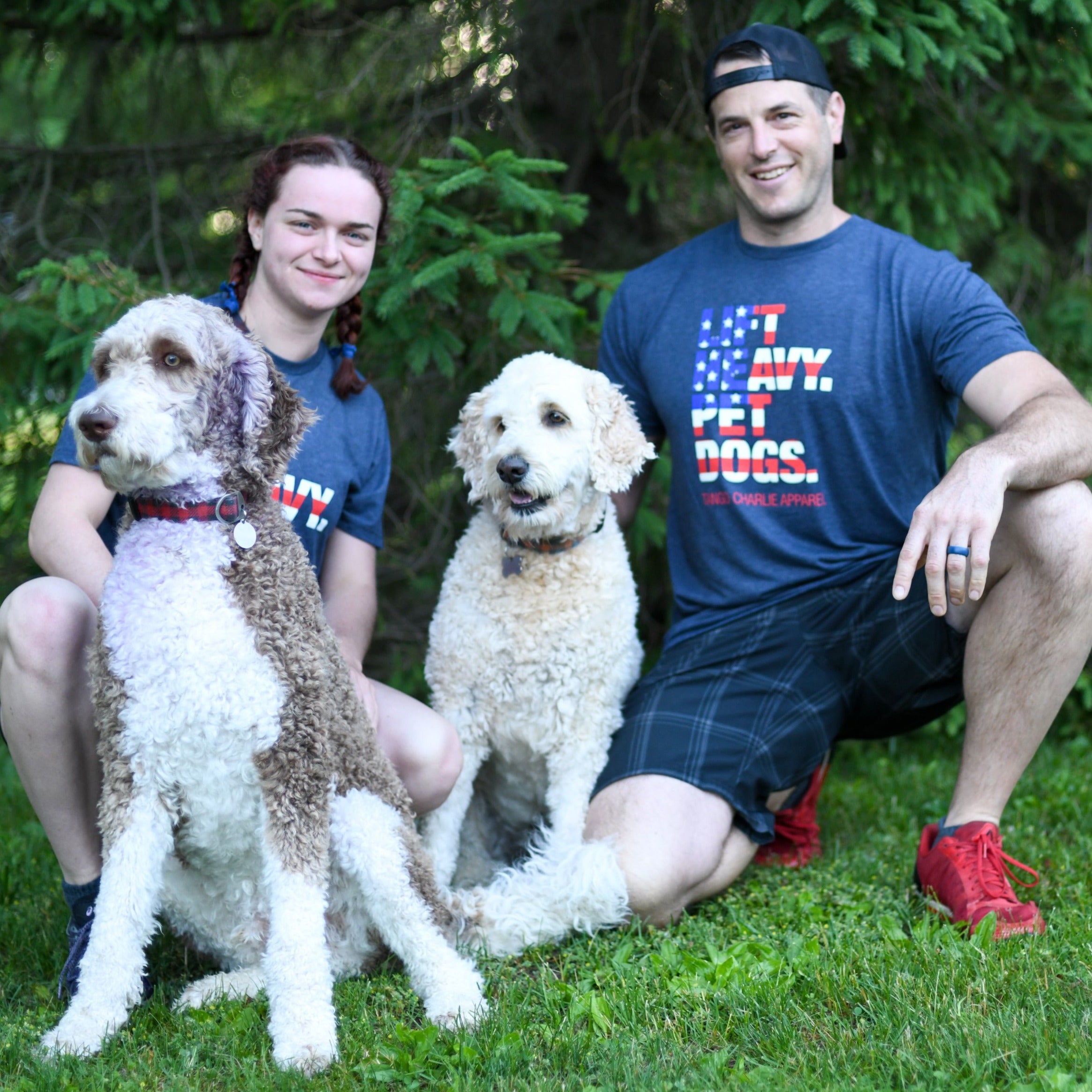 Stars & Stripes Lift Heavy. Pet Dogs - Tee