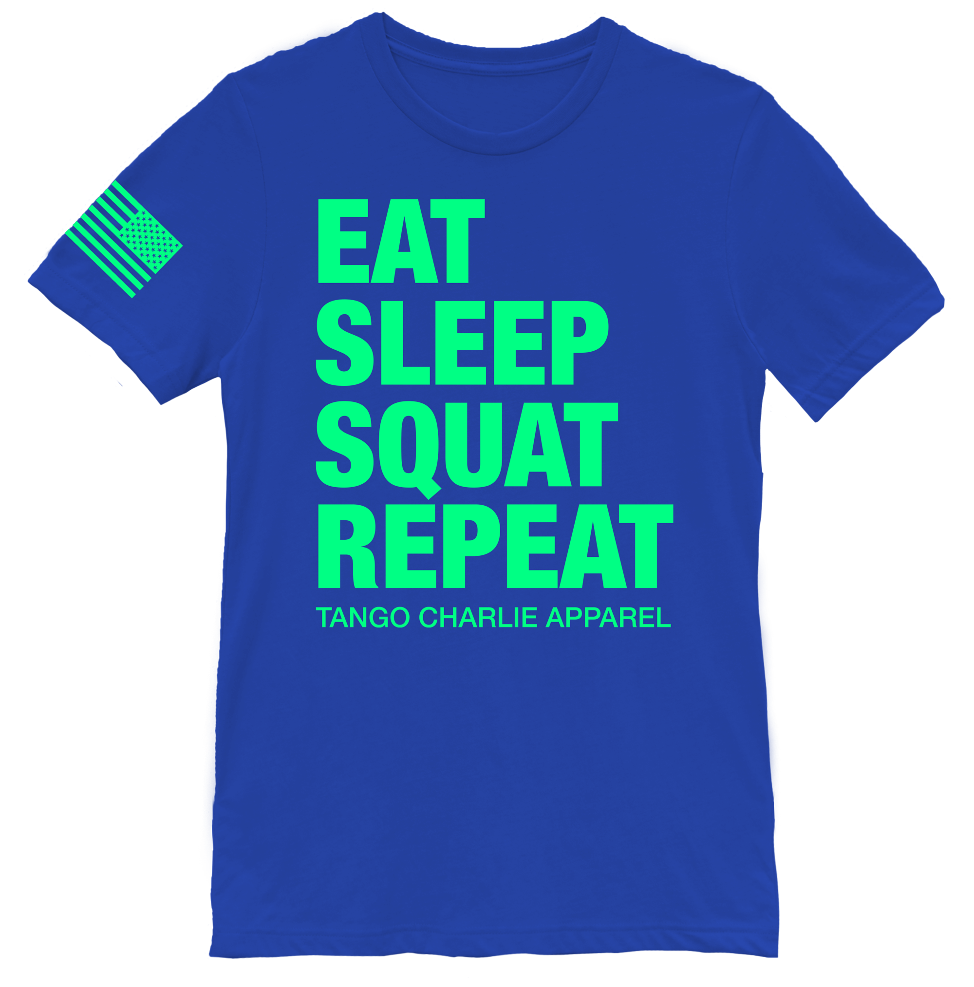 Eat Sleep Squat Repeat - Royal Tee