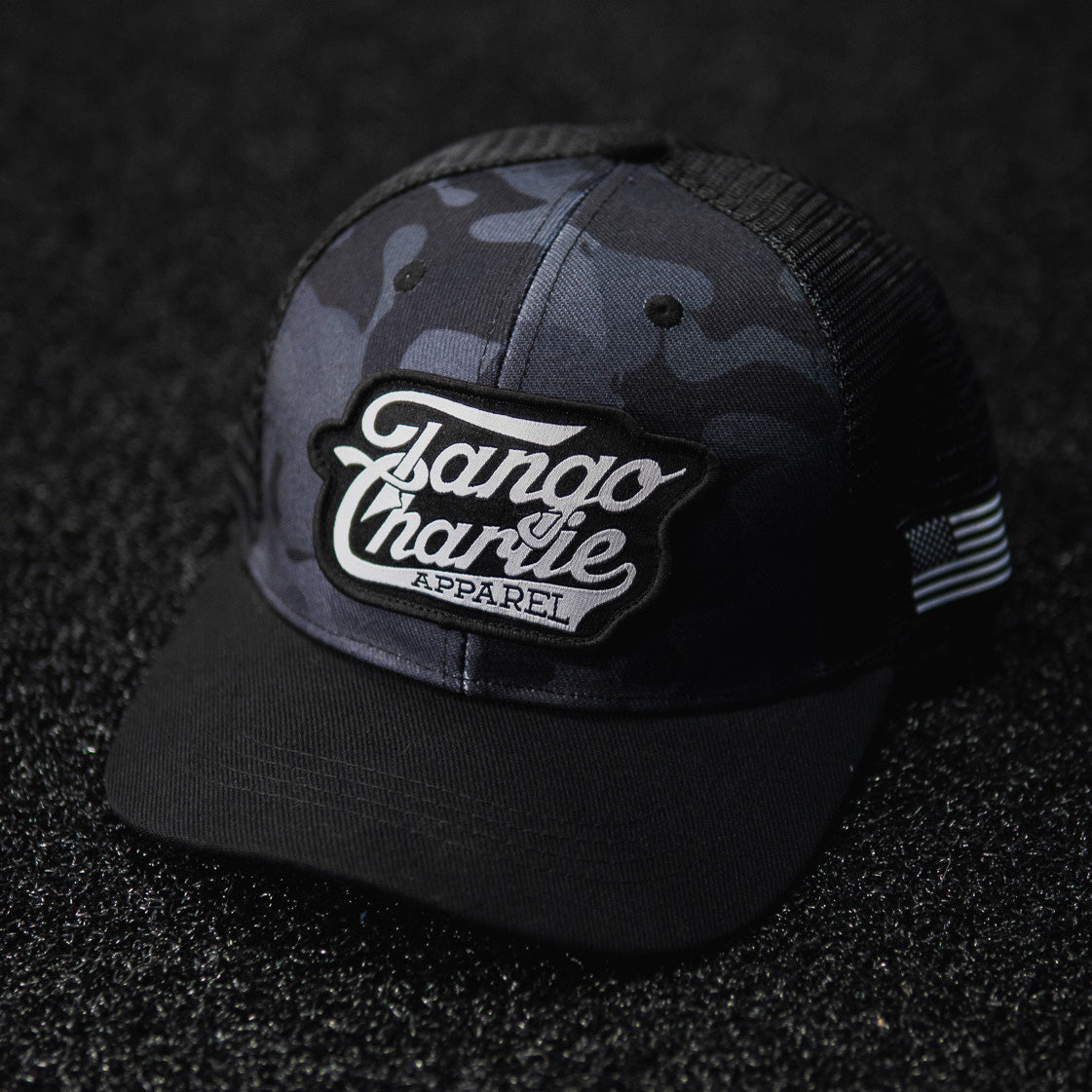 Tango Charlie Black Camo Snapback Hat
