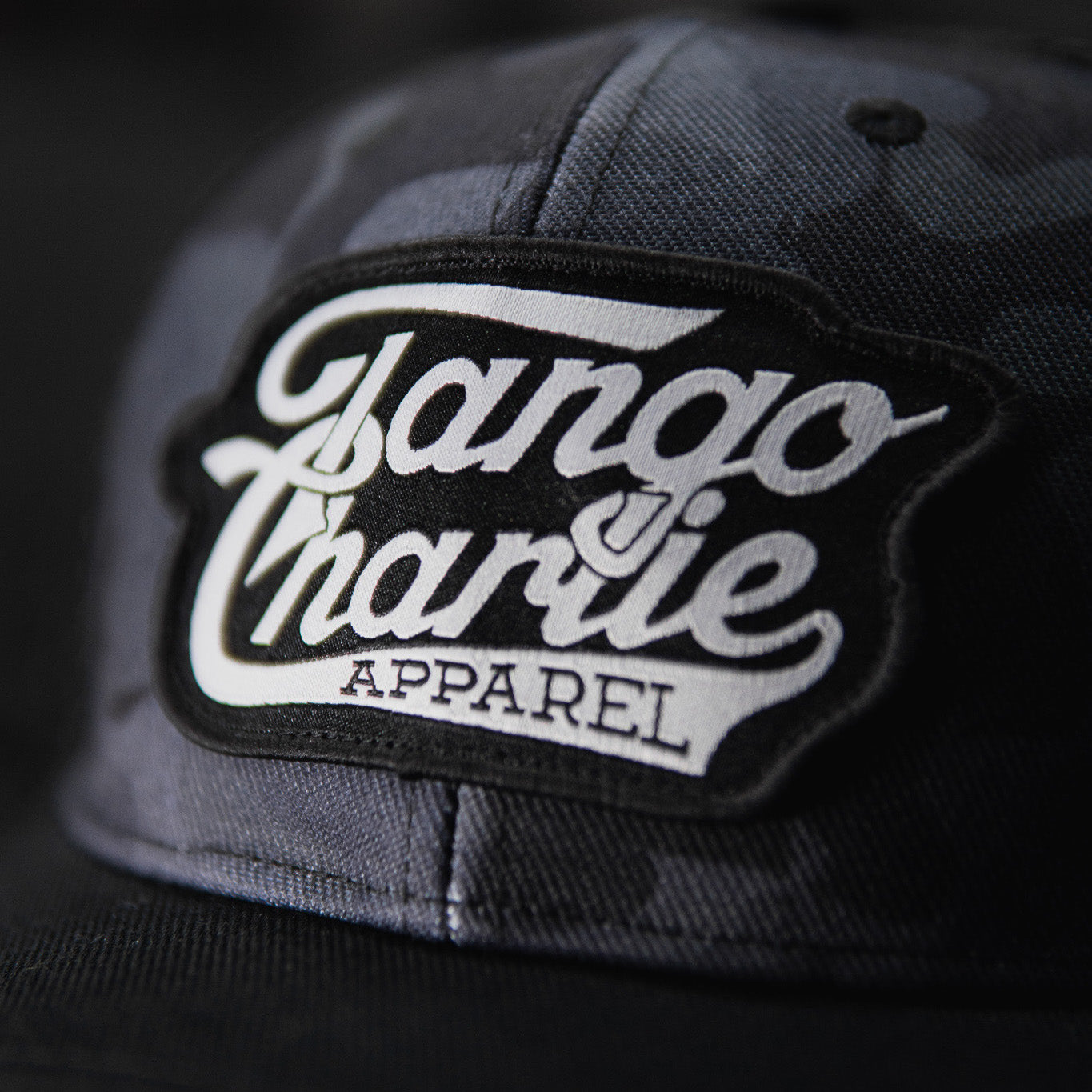 Tango Charlie Black Camo Snapback Hat