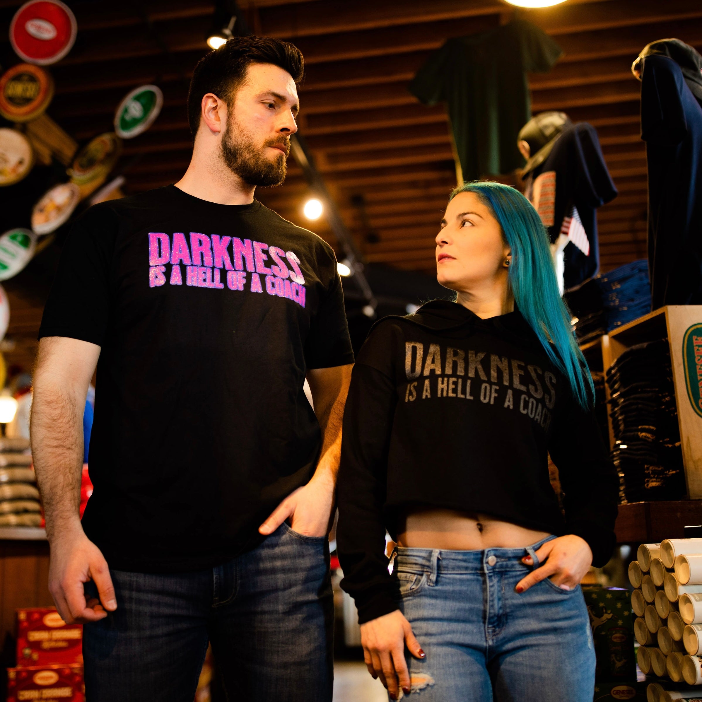 Darkness is a Hell of a Coach - Women's Crop Hoodie