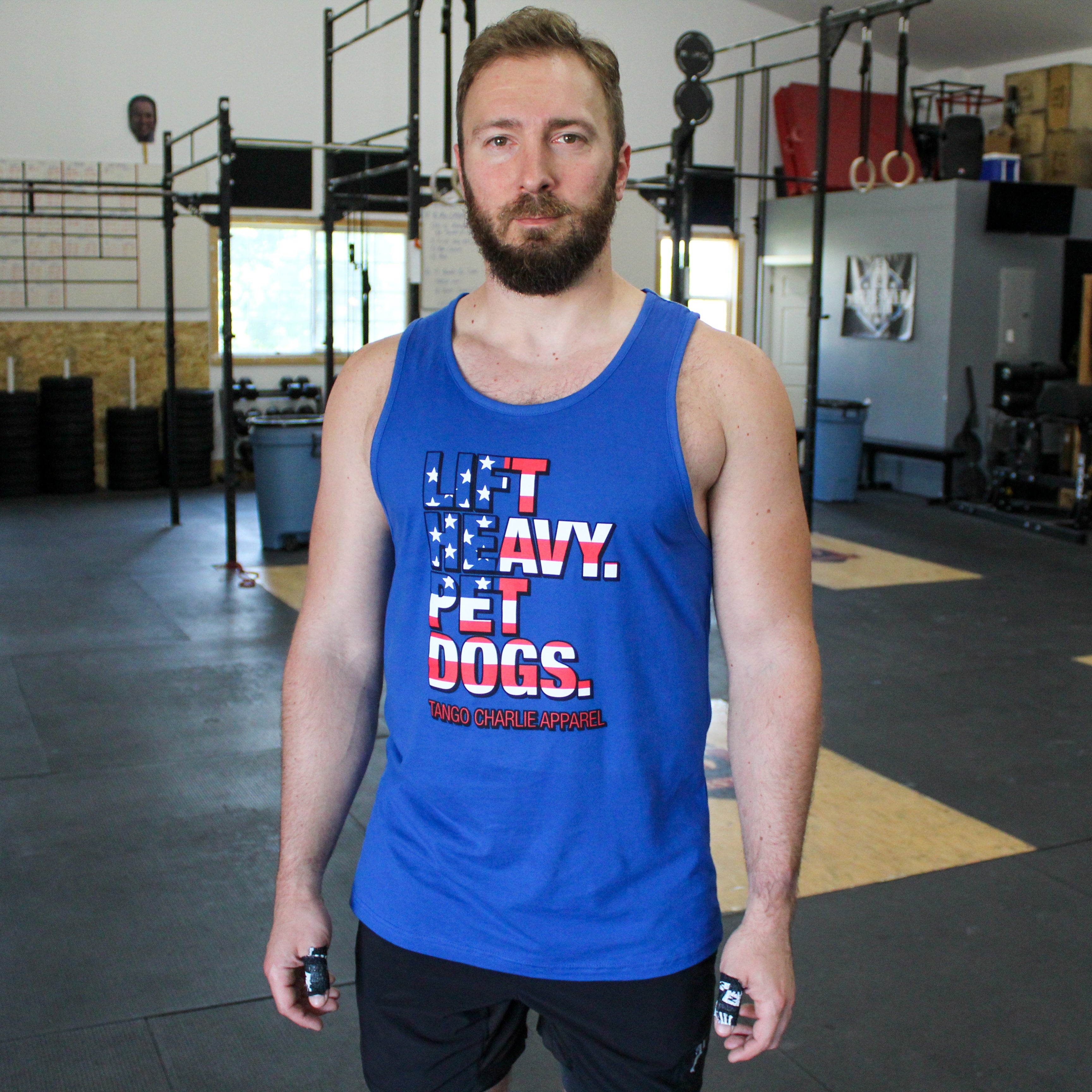 Lift Heavy. Pet Dogs. - Stars & Stripes Tank