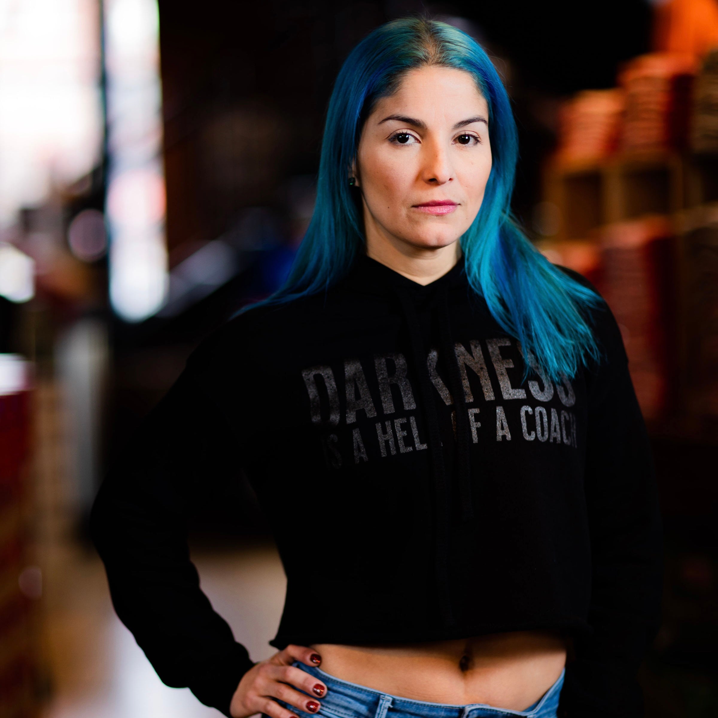 Darkness is a Hell of a Coach - Women's Crop Hoodie