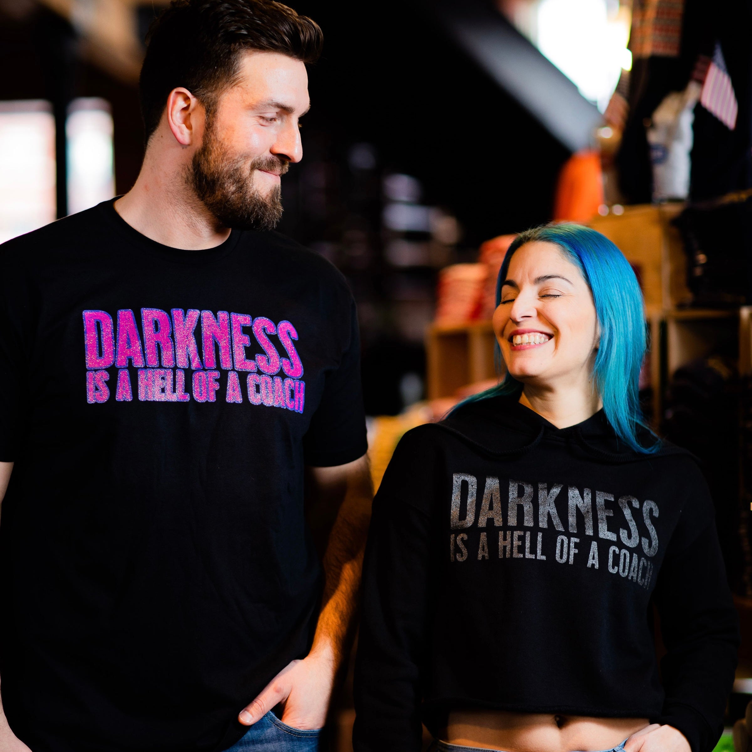 Darkness is a Hell of a Coach - Women's Crop Hoodie