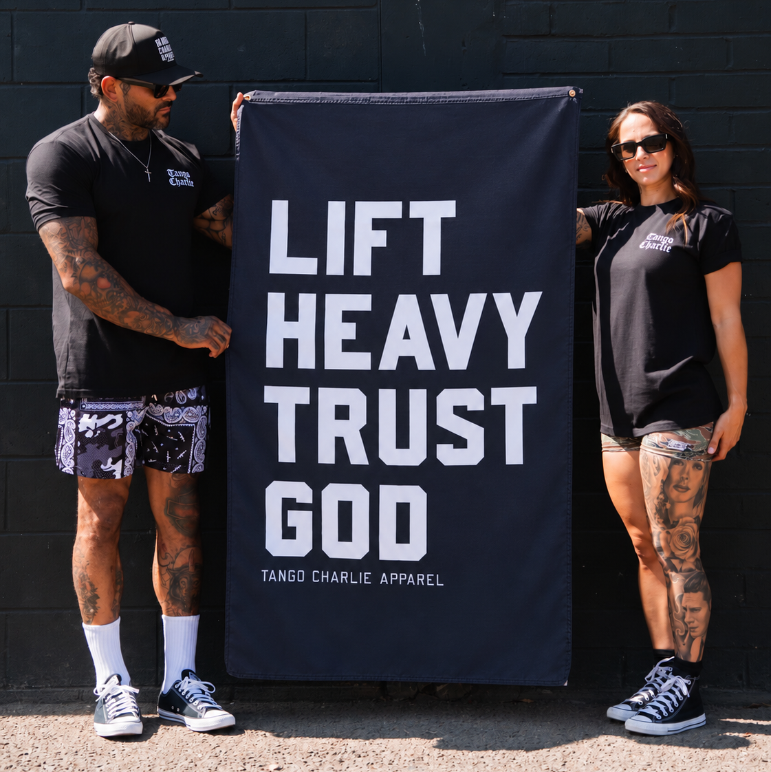 Lift Heavy. Trust God. Flag