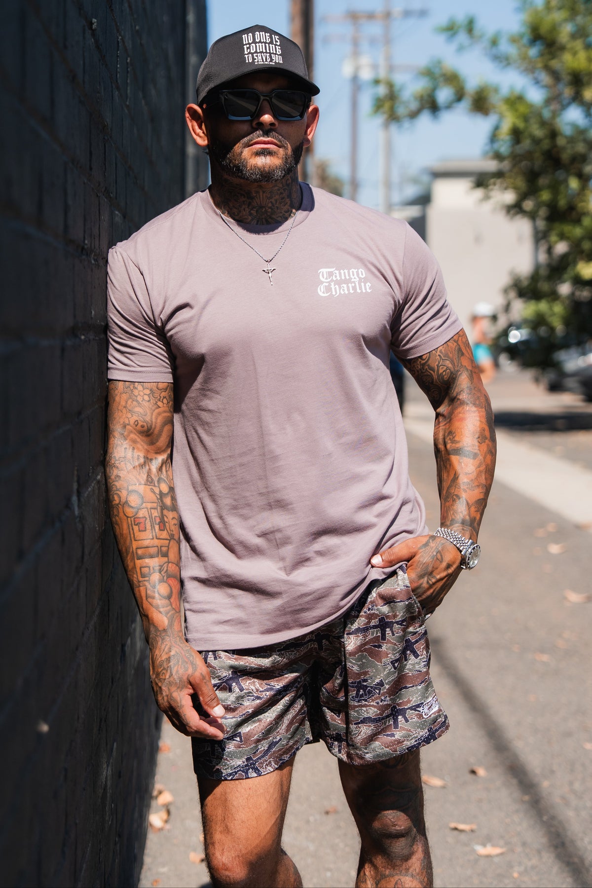 Lift Heavy. Praise Hard. Shiitake Tee
