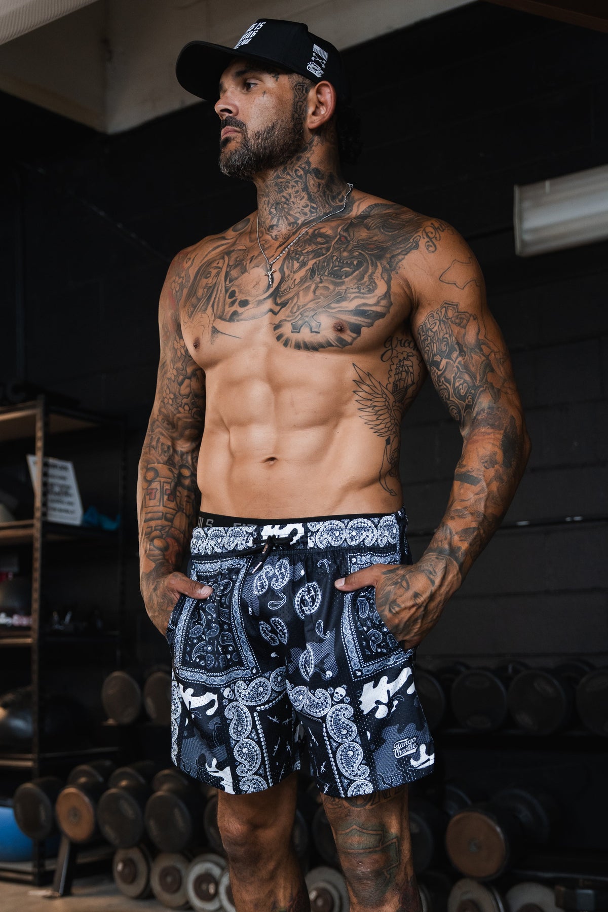 Men's Mesh Lifestyle Shorts | 5.5"- Pew Pew Paisley