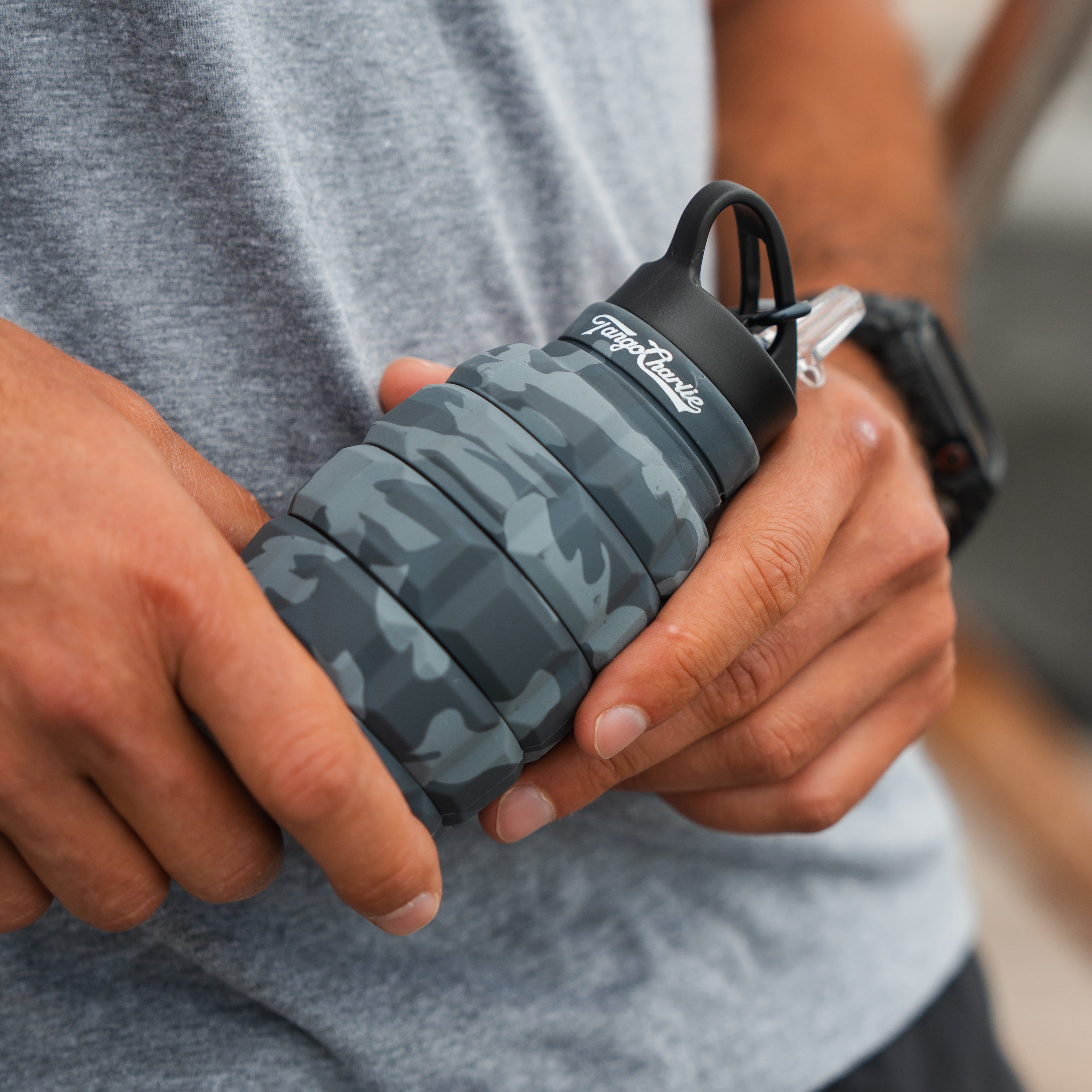 Humble + Hydrated 20oz Black Camo Water Bottle