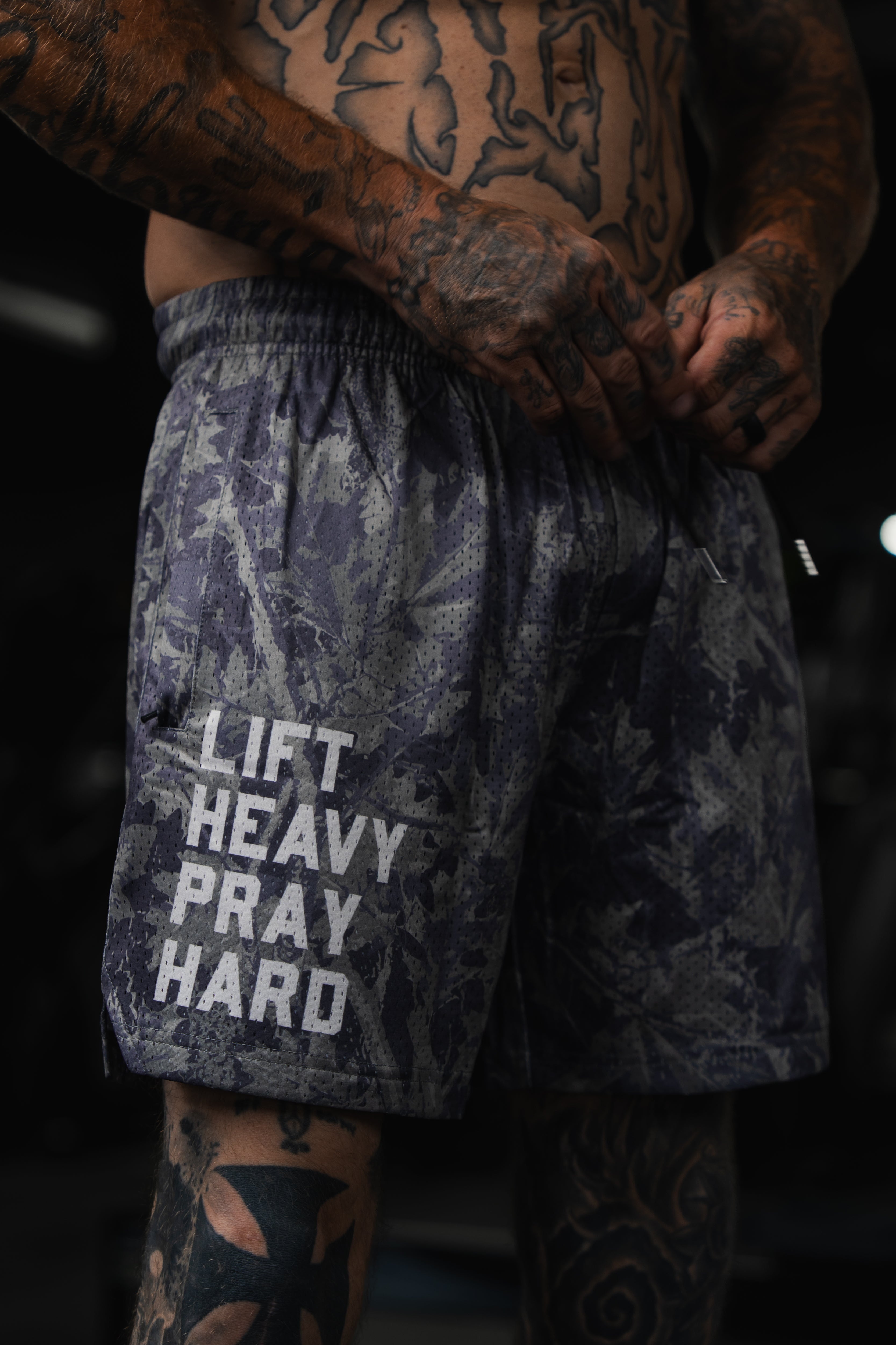 Men's Mesh Lifestyle Shorts | 5.5"- Lift Heavy Pray Hard Deadwood