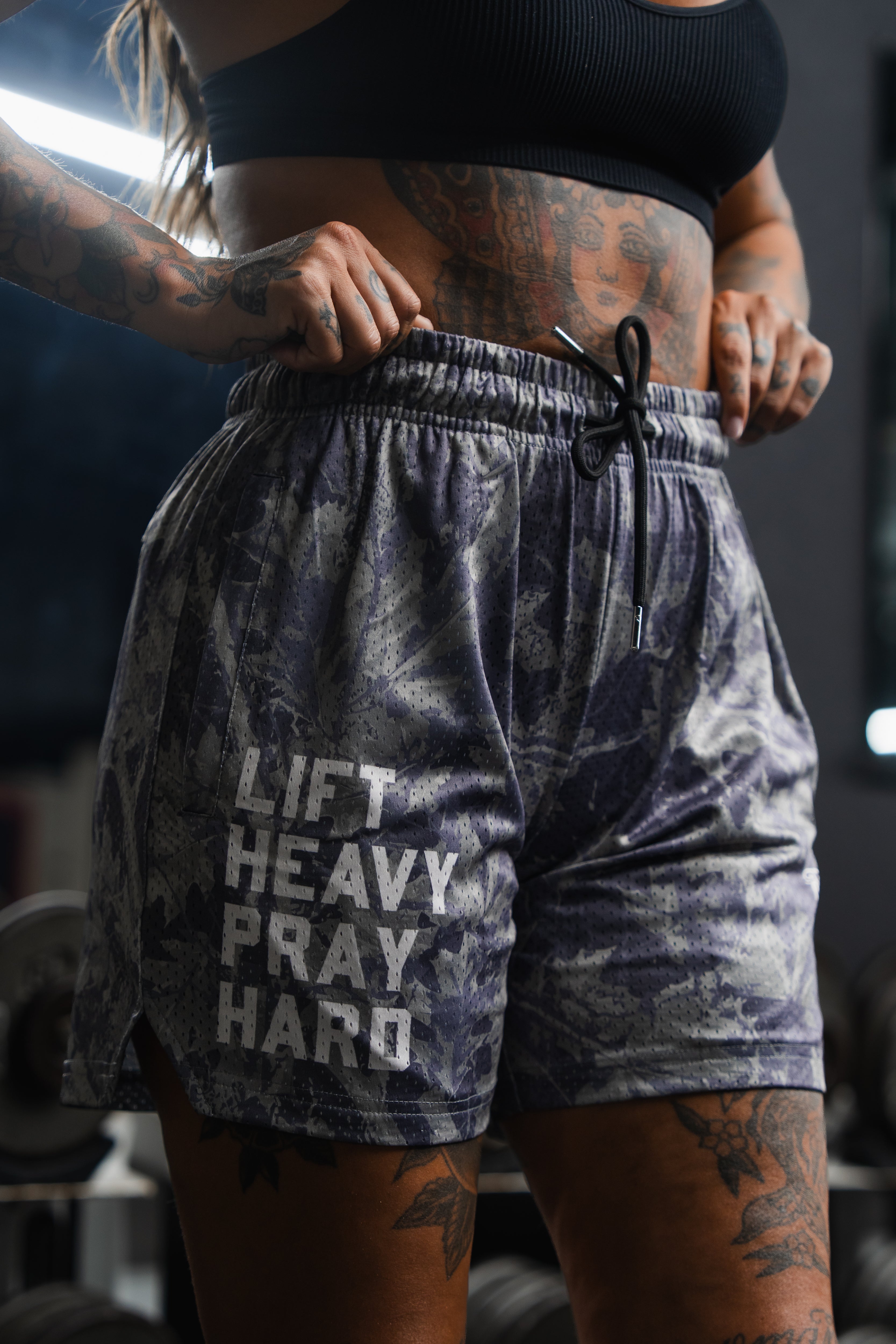 Men's Mesh Lifestyle Shorts | 5.5"- Lift Heavy Pray Hard Deadwood