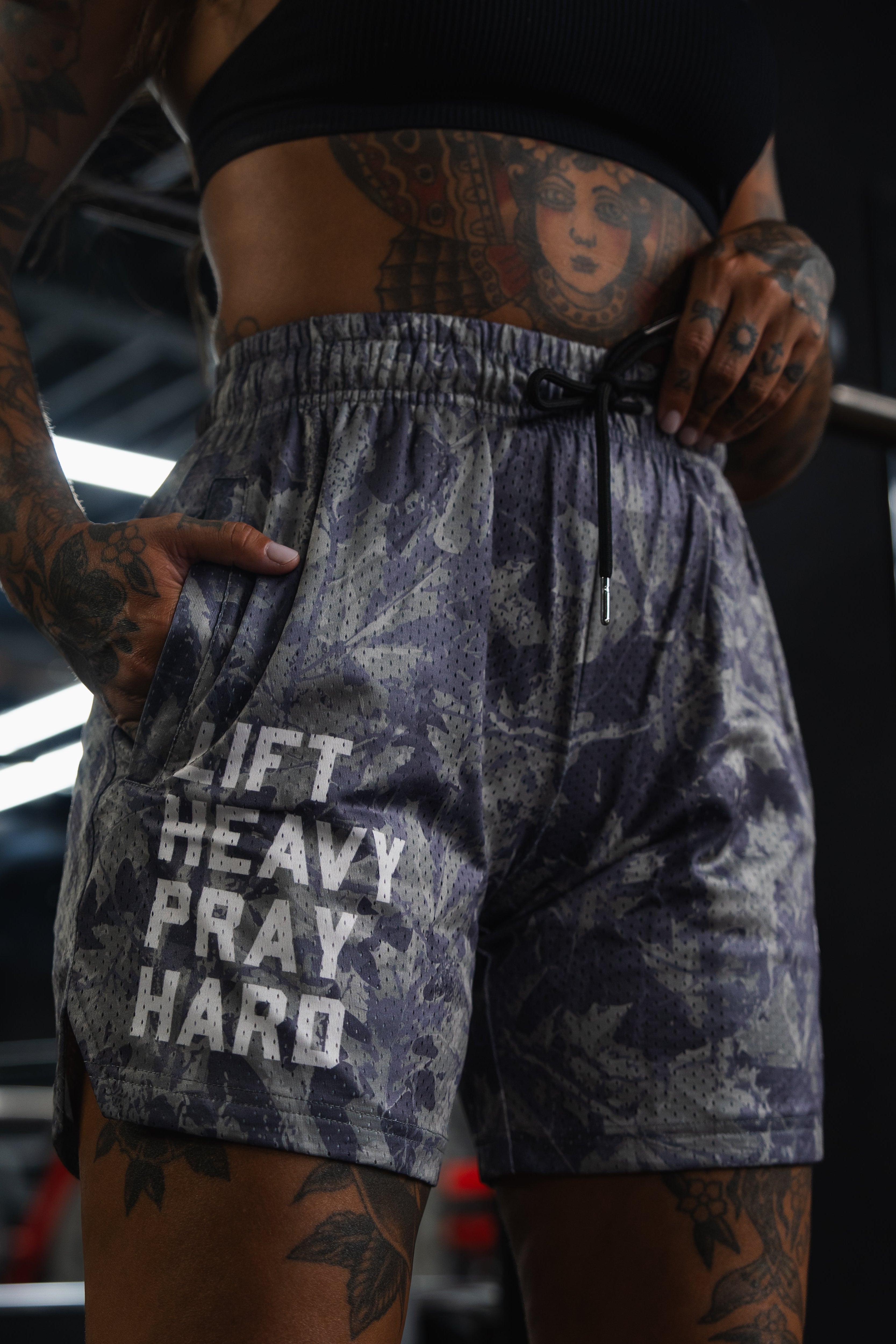 Men's Mesh Lifestyle Shorts | 5.5"- Lift Heavy Pray Hard Deadwood
