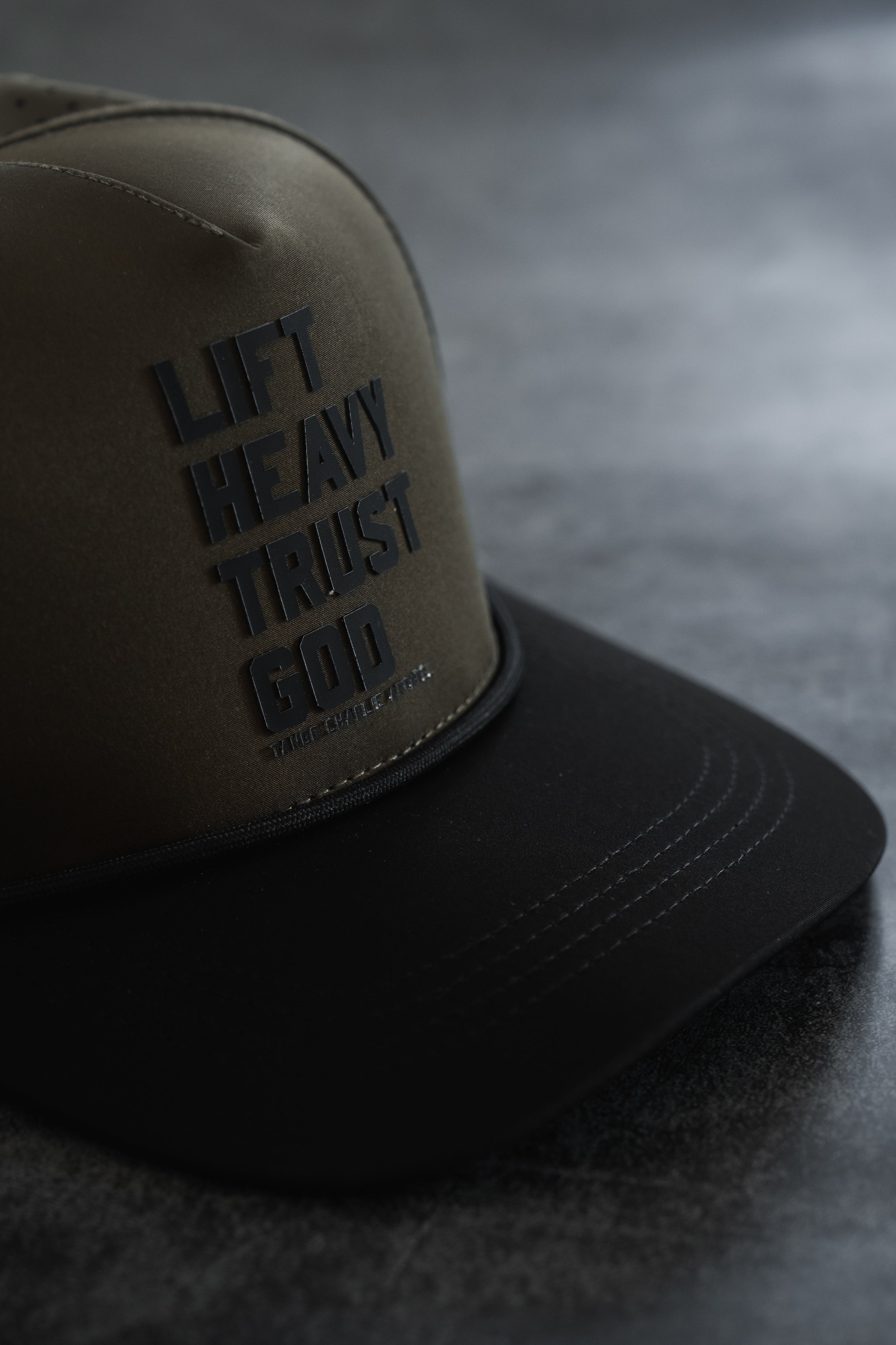 Lift Heavy. Trust God. Hydro - OD Green Snapback Hat