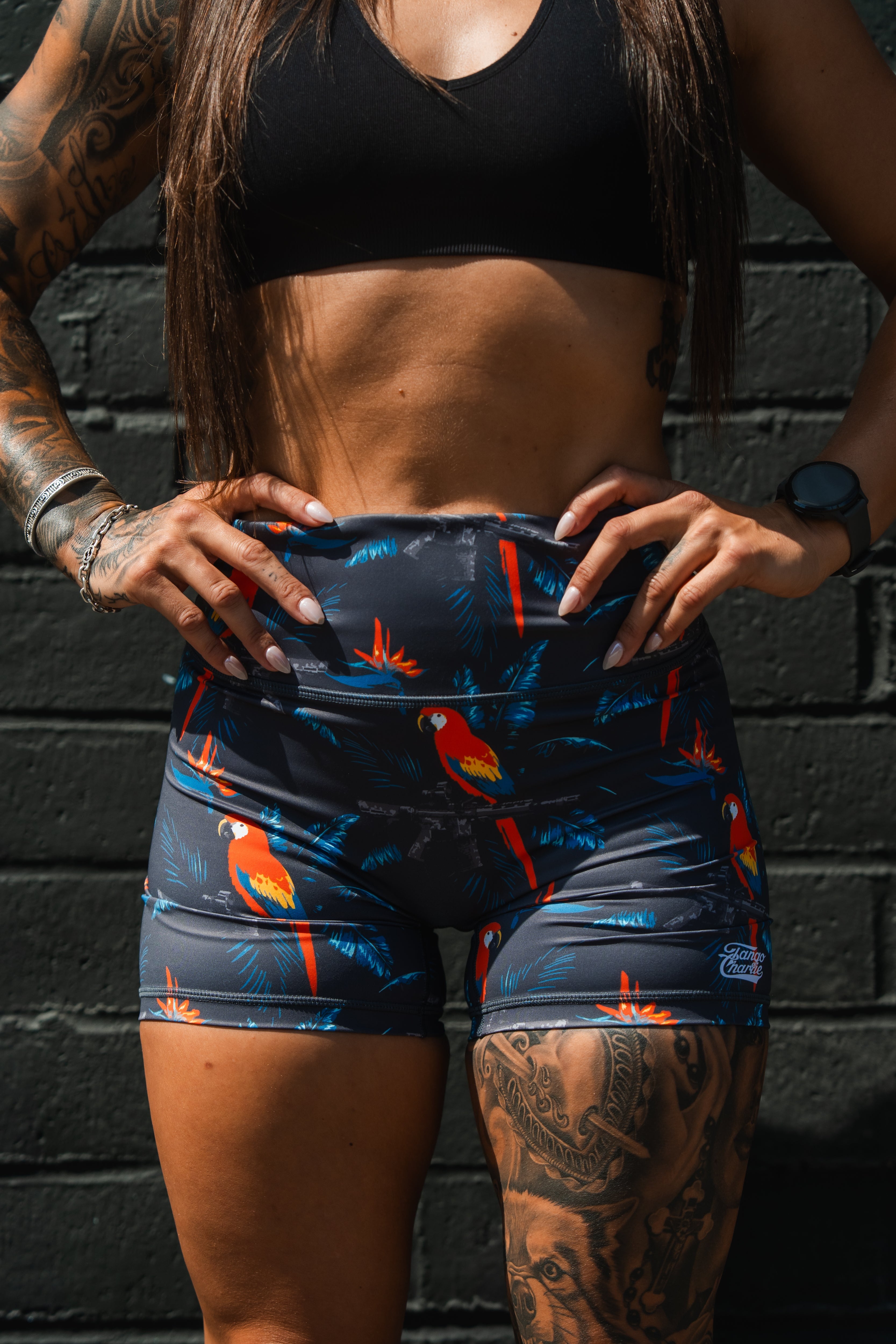 Women's High-Waisted Seamless Front Compression Training Shorts | Polly's Packing