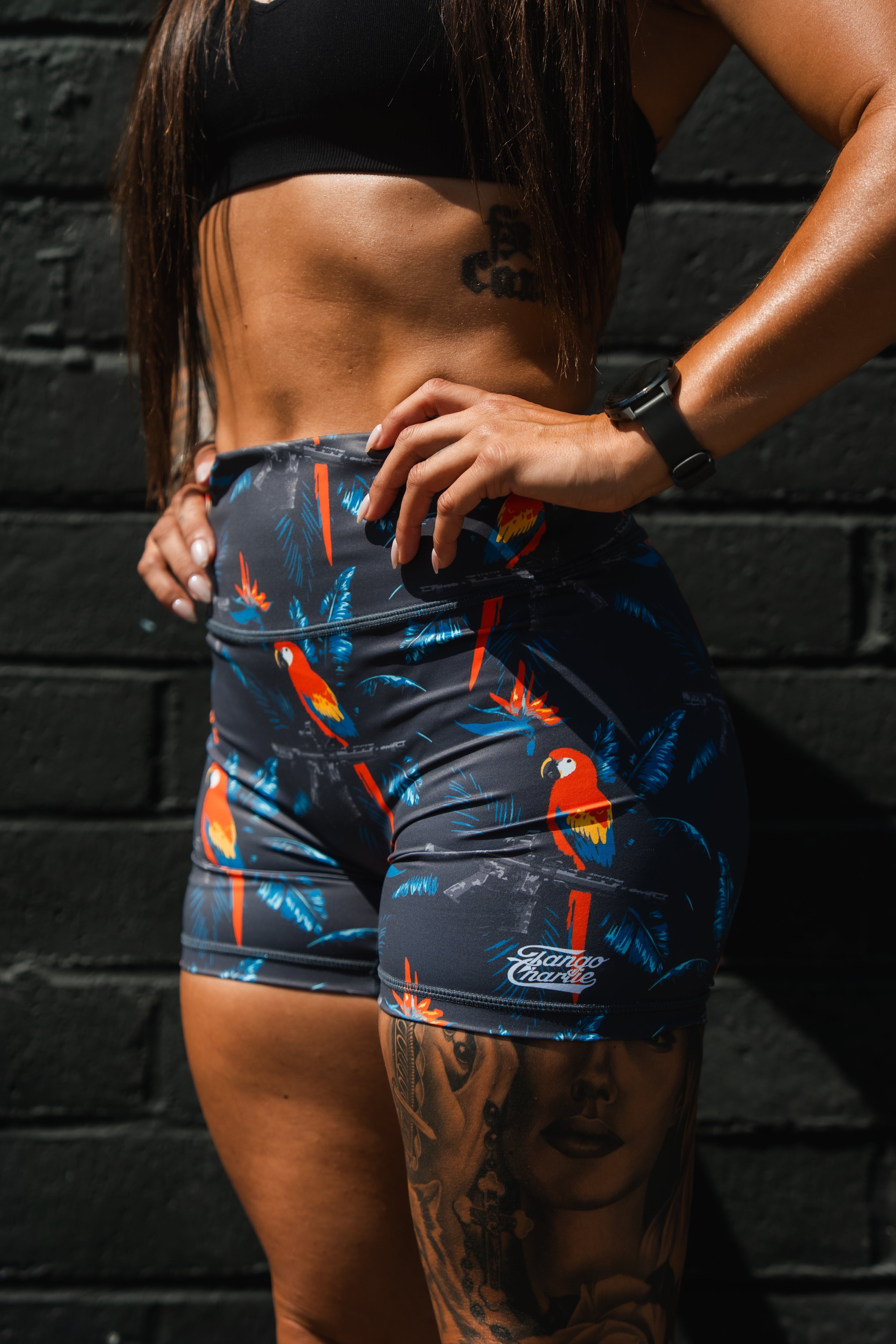 Women's High-Waisted Seamless Front Compression Training Shorts | Polly's Packing