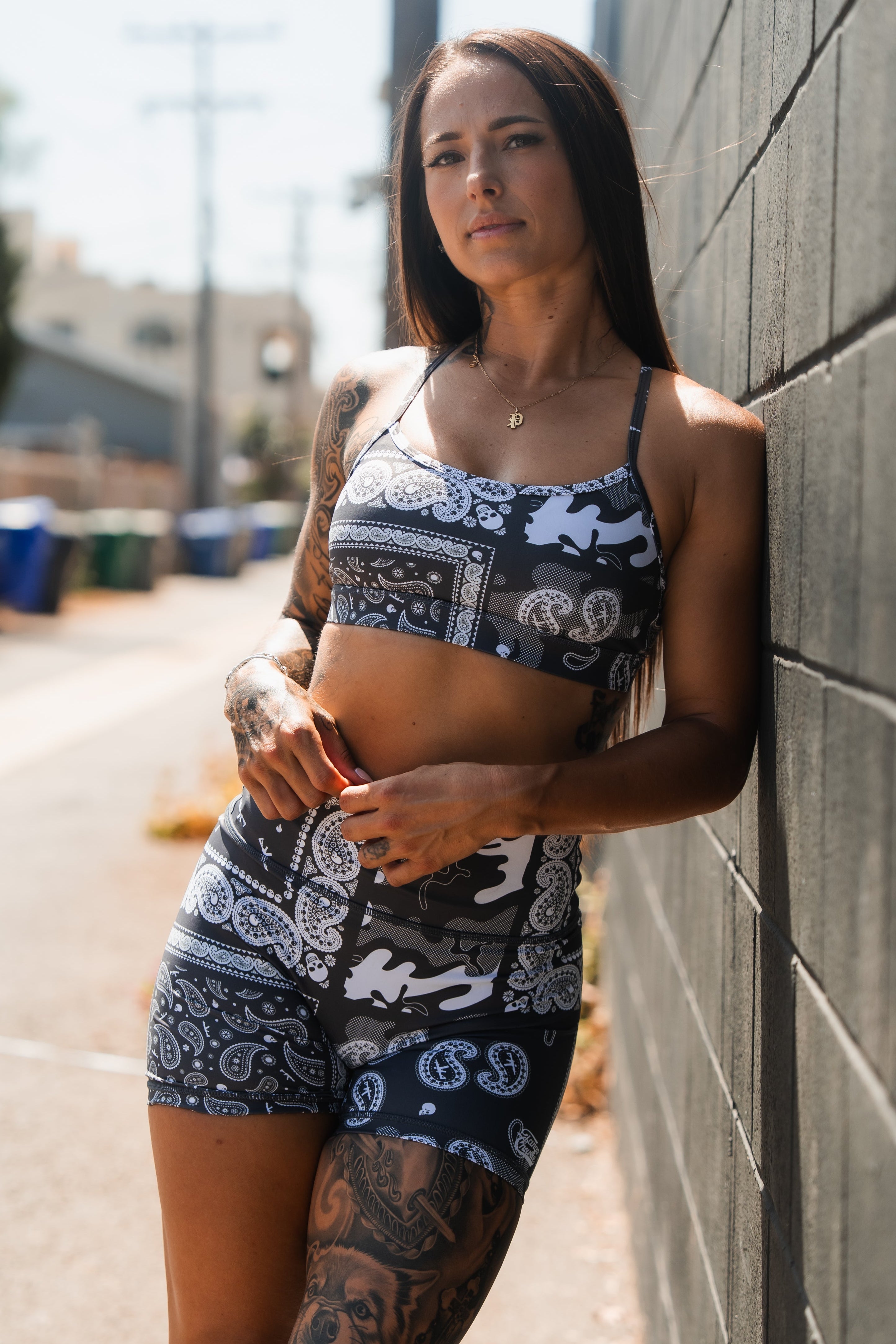 Y-Back Sports Bra | Pew Pew Paisley