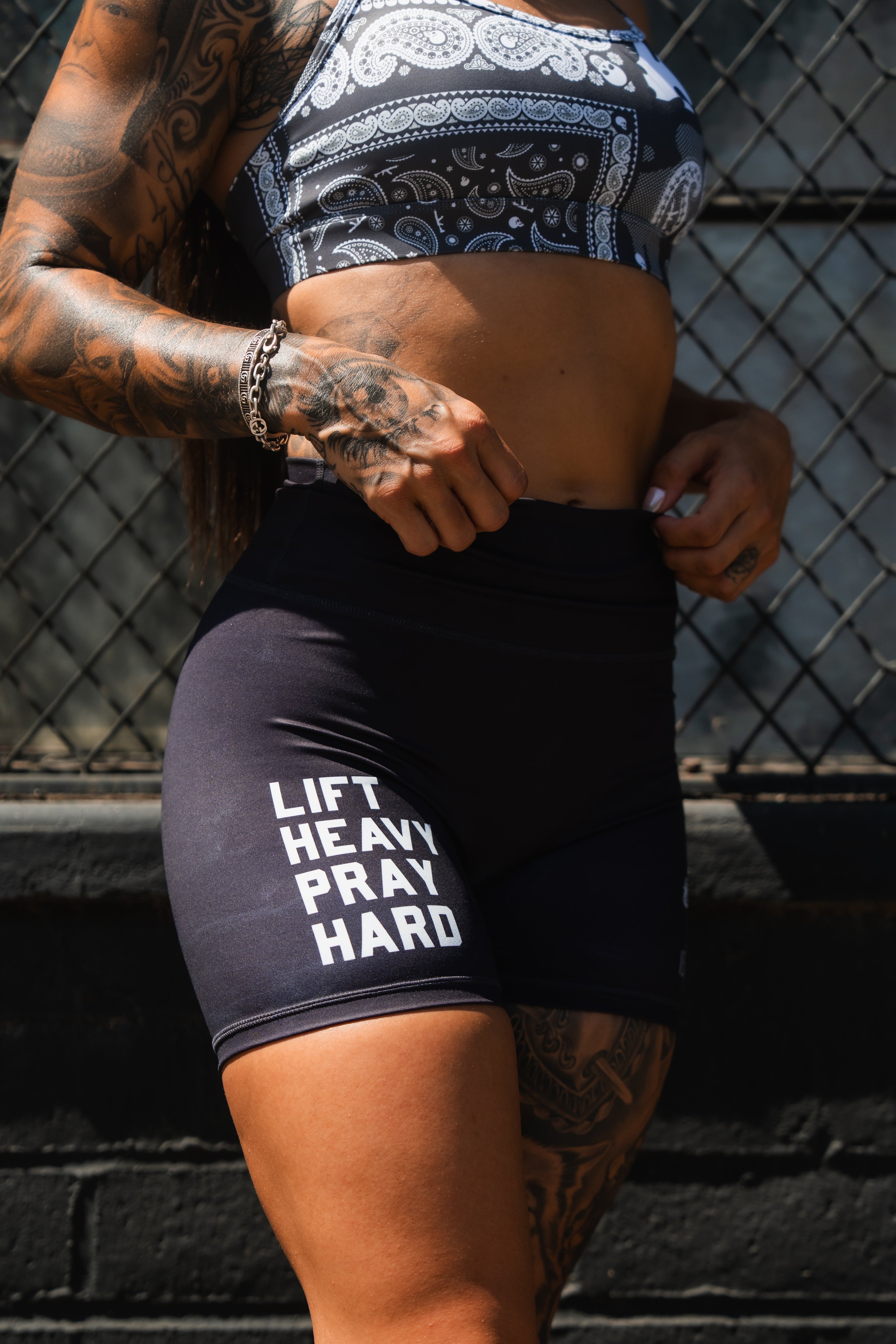 Women's High-Waisted Seamless Front Compression Training Shorts | Lift Heavy. Pray Hard.