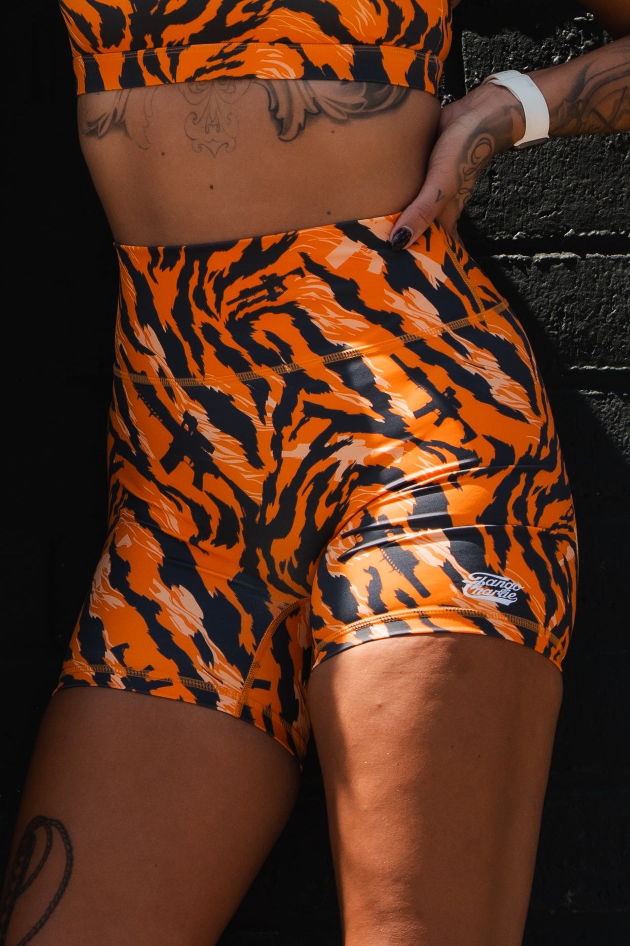 Women's High-Waisted Seamless Front Compression Training Shorts | Tiger Snipe