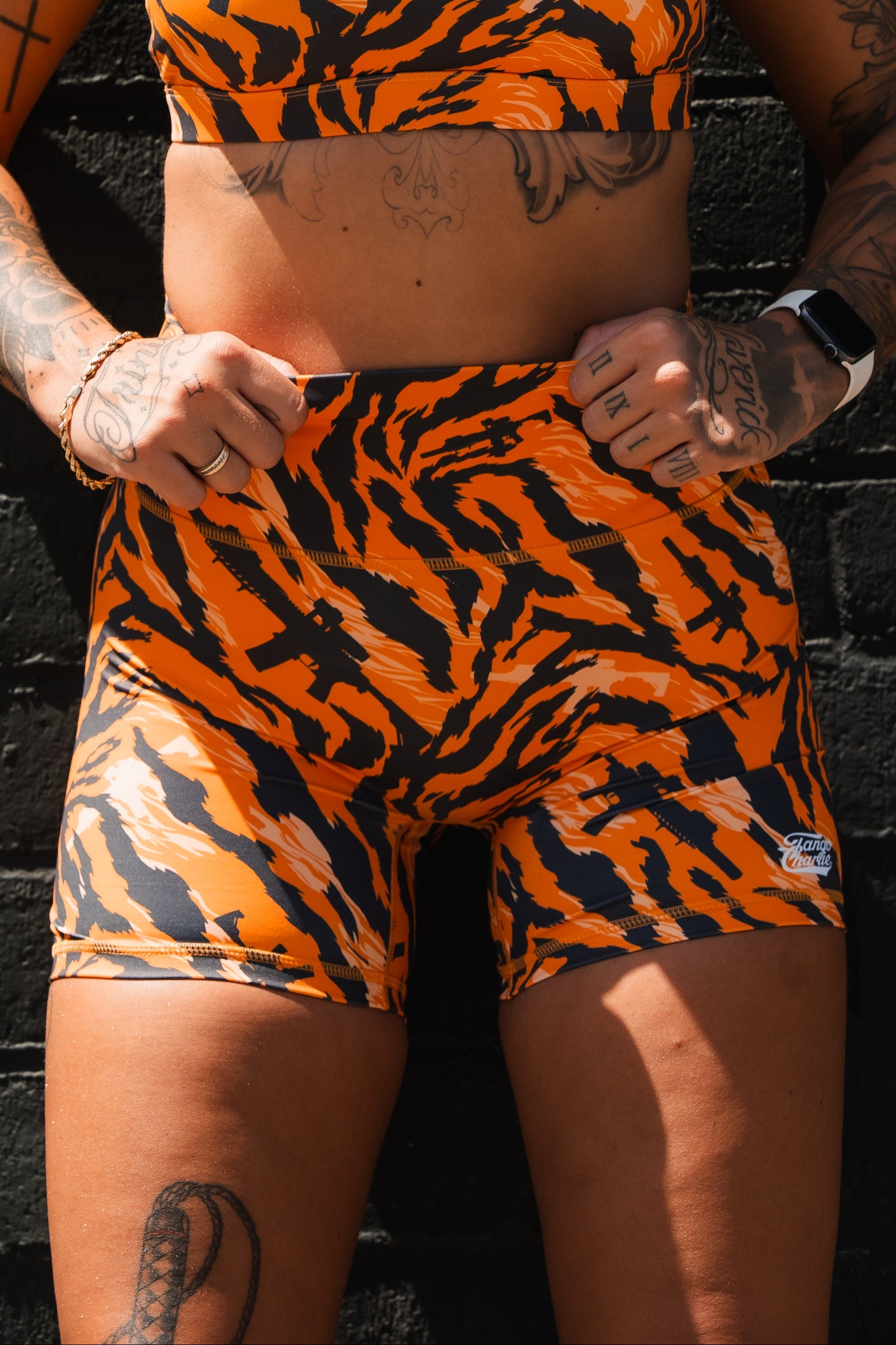 Women's High-Waisted Seamless Front Compression Training Shorts | Tiger Snipe
