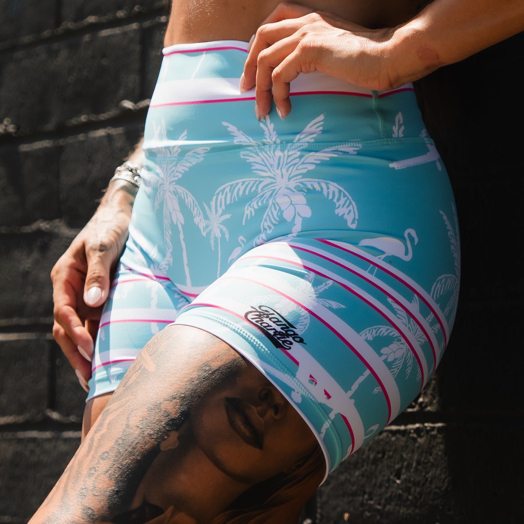 Women's High-Waisted Seamless Front Compression Training Shorts | Miami Vice Mayhem