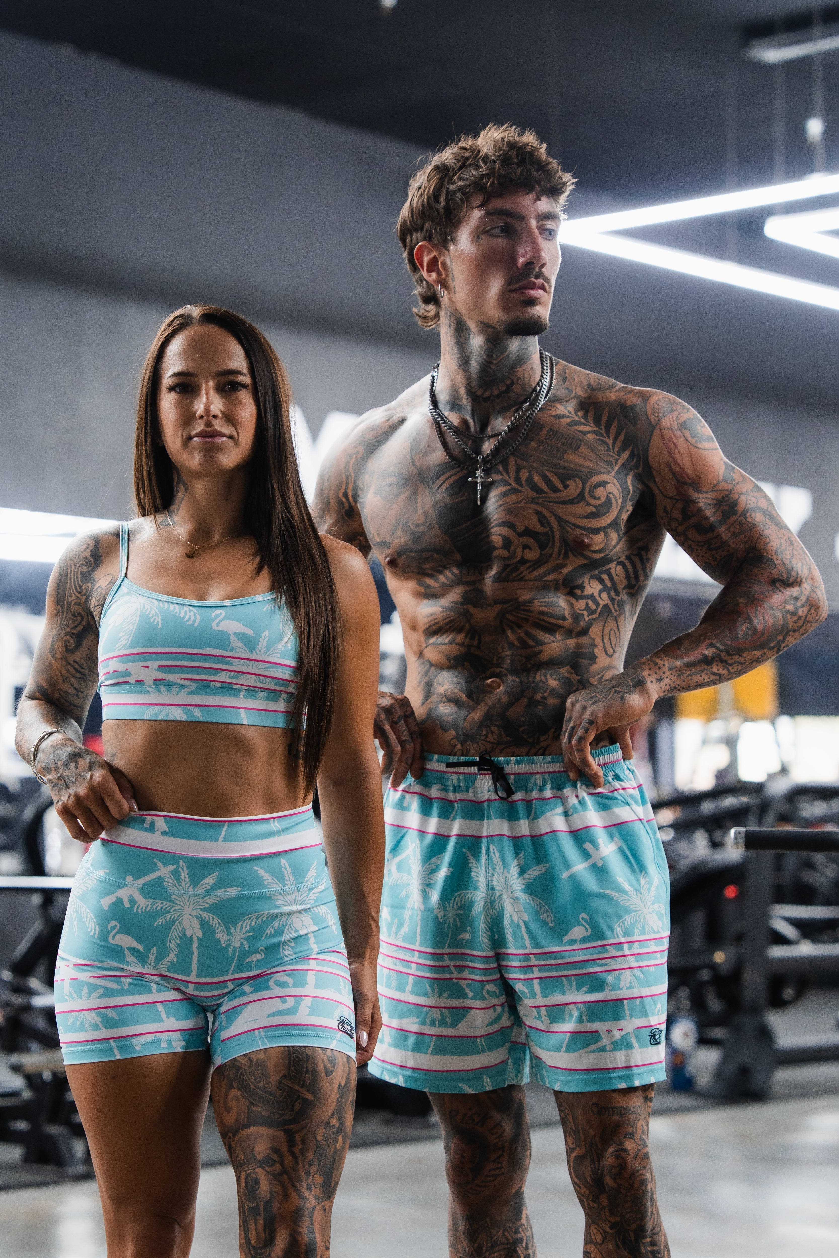 Women's High-Waisted Seamless Front Compression Training Shorts | Miami Vice Mayhem