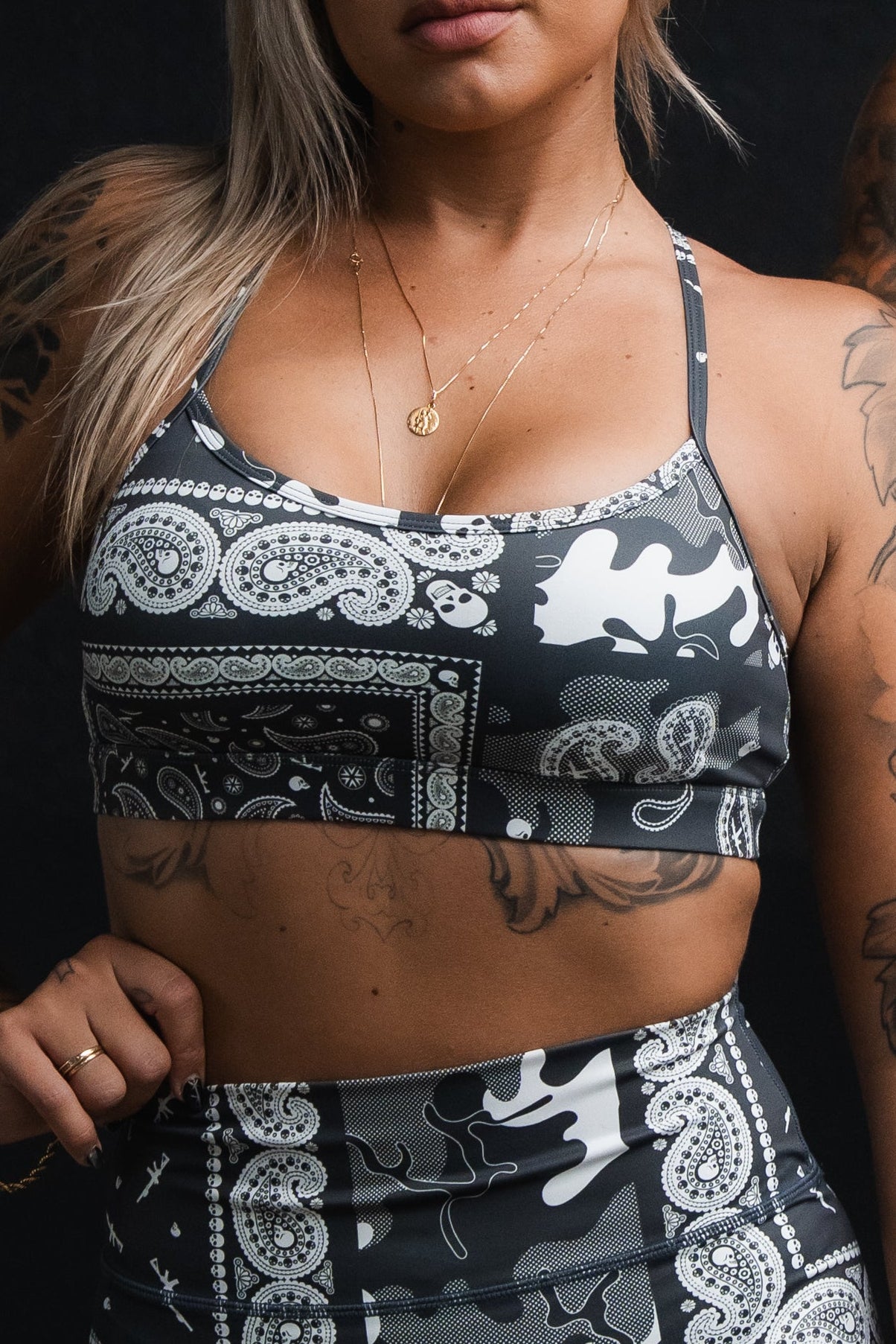 Y-Back Sports Bra | Pew Pew Paisley